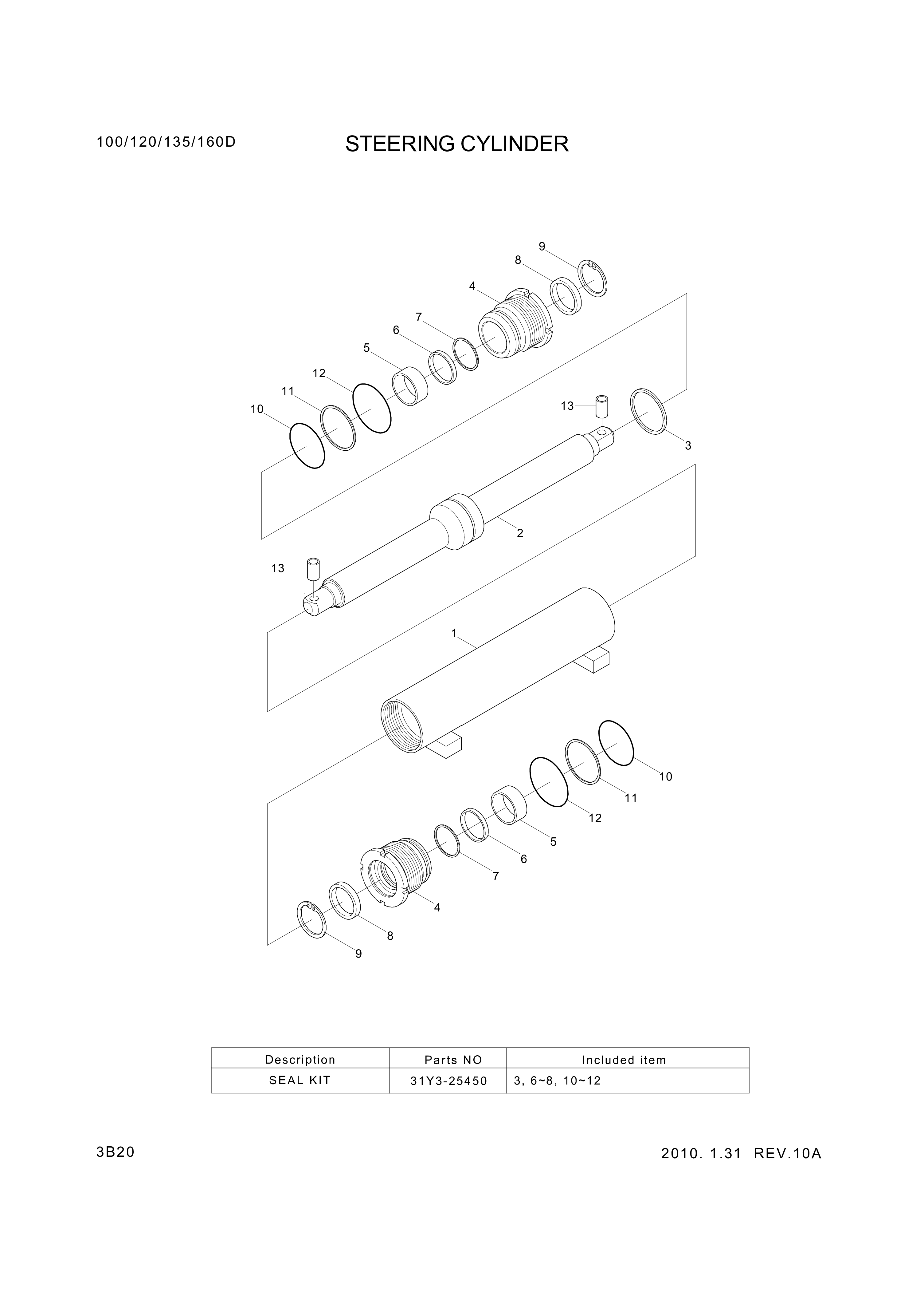 drawing for Hyundai Construction Equipment 501295200 - Bush (figure 5)