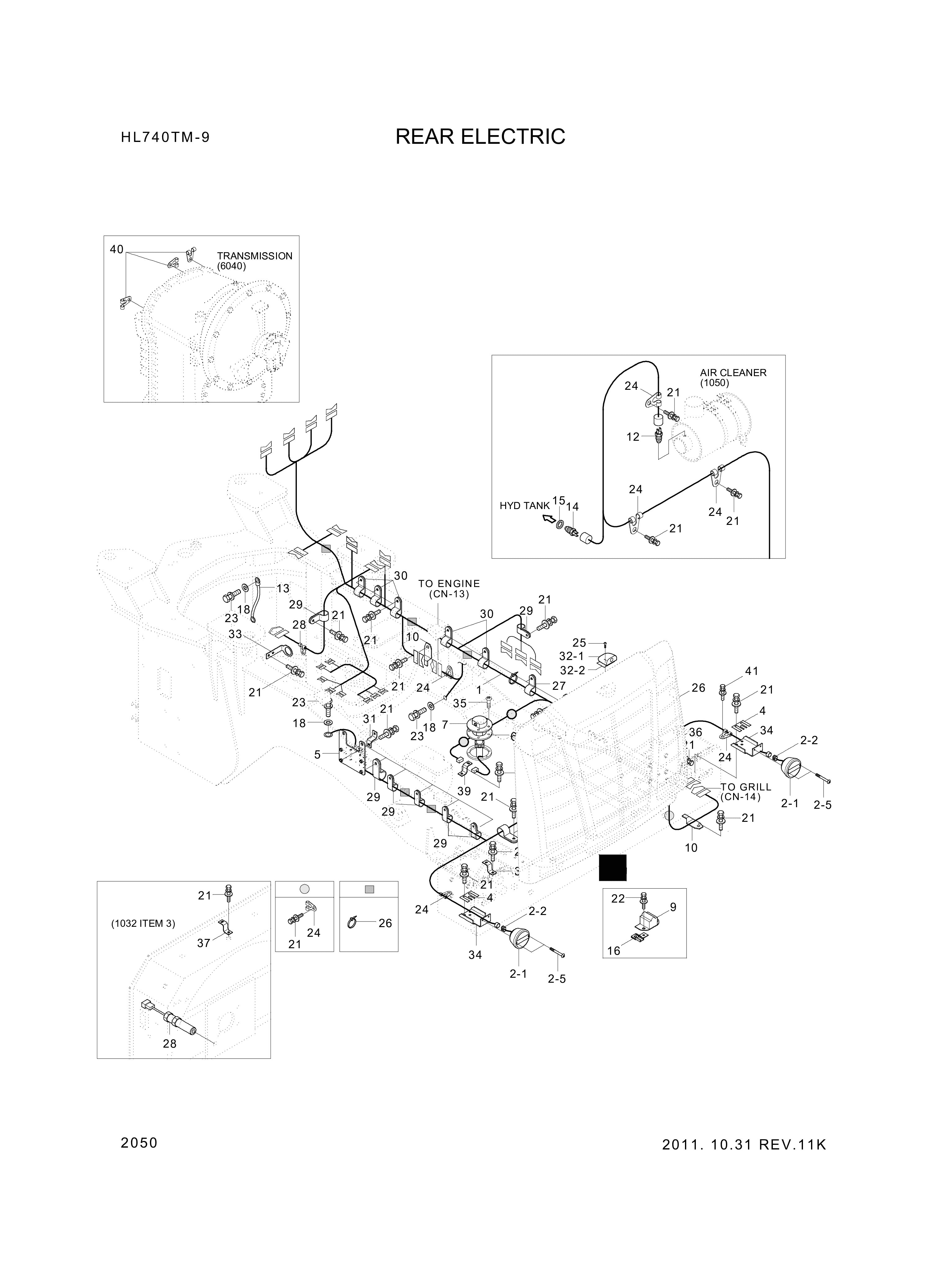 Technical drawing of Hyundai Construction Equipment 21L7-60290 HOUSING-RECEP with dimensions and layout