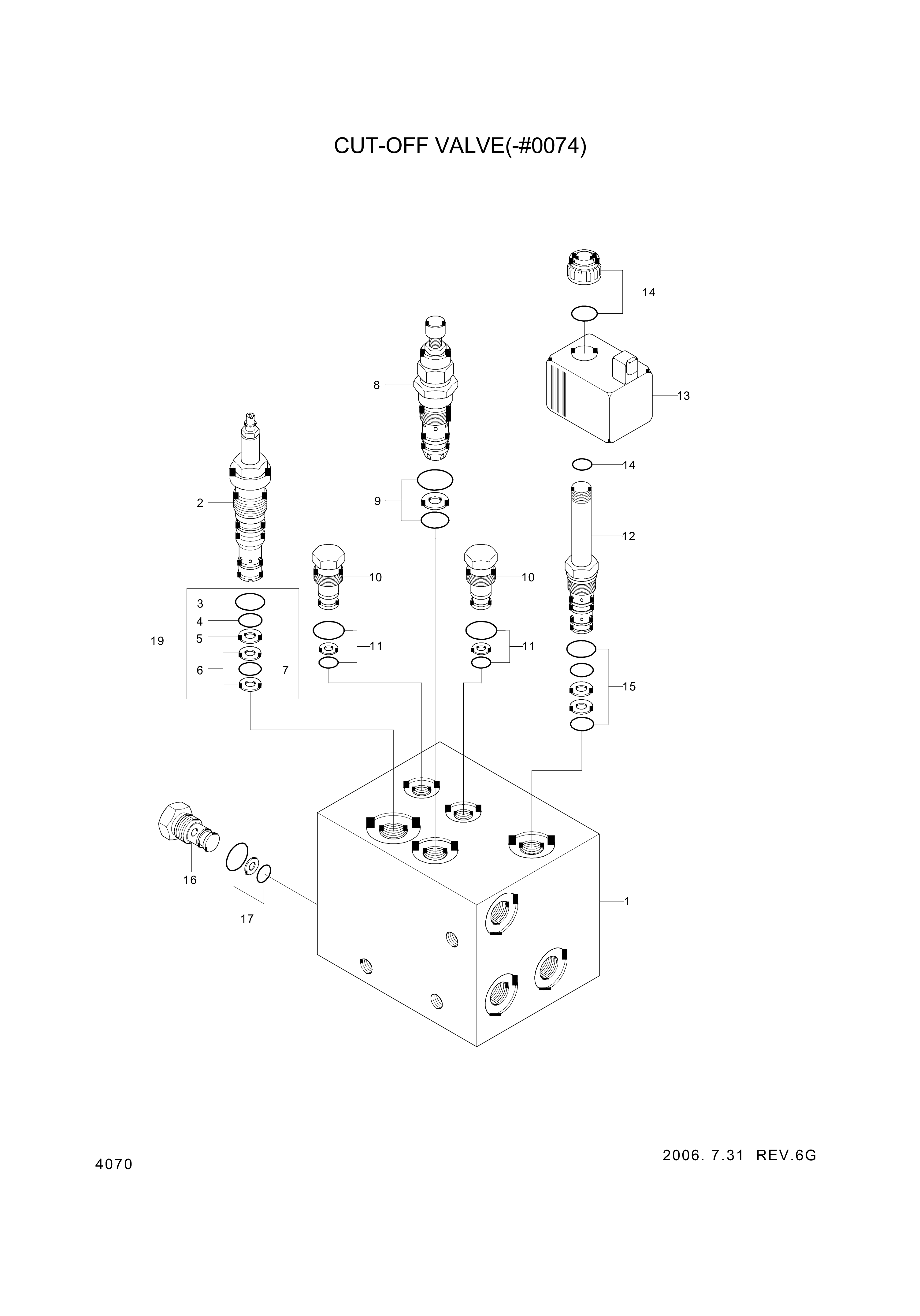 drawing for Hyundai Construction Equipment XKAL-00006 - VALVE-CUTOFF (figure 1)