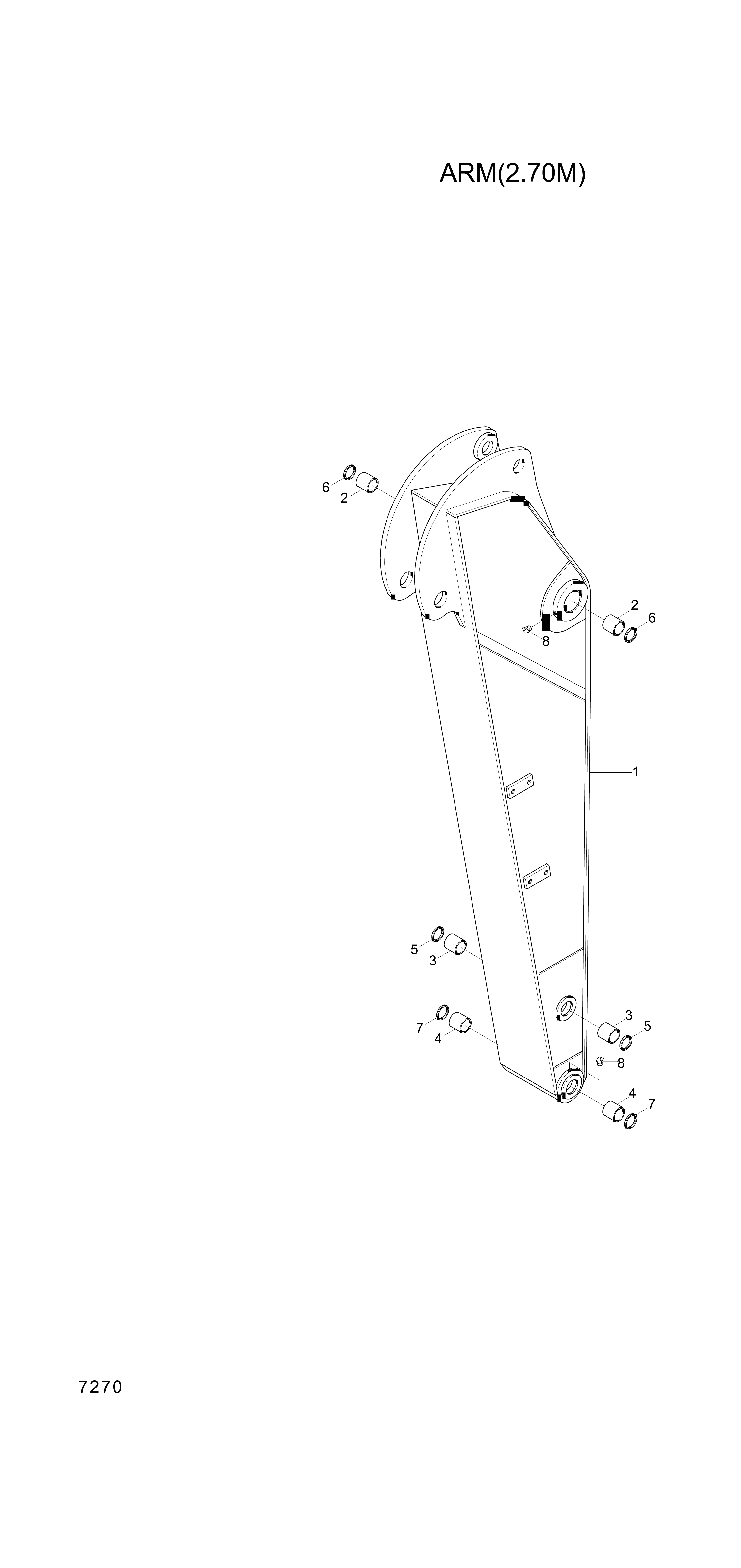 drawing for Hyundai Construction Equipment 61EN-17110 - BUSHING-PIN (figure 3)