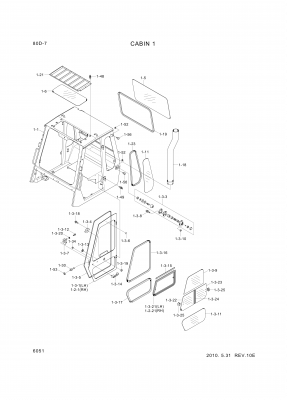 Technical drawing of Hyundai Construction Equipment S201-06100B NUT-HEX with dimensions and layout