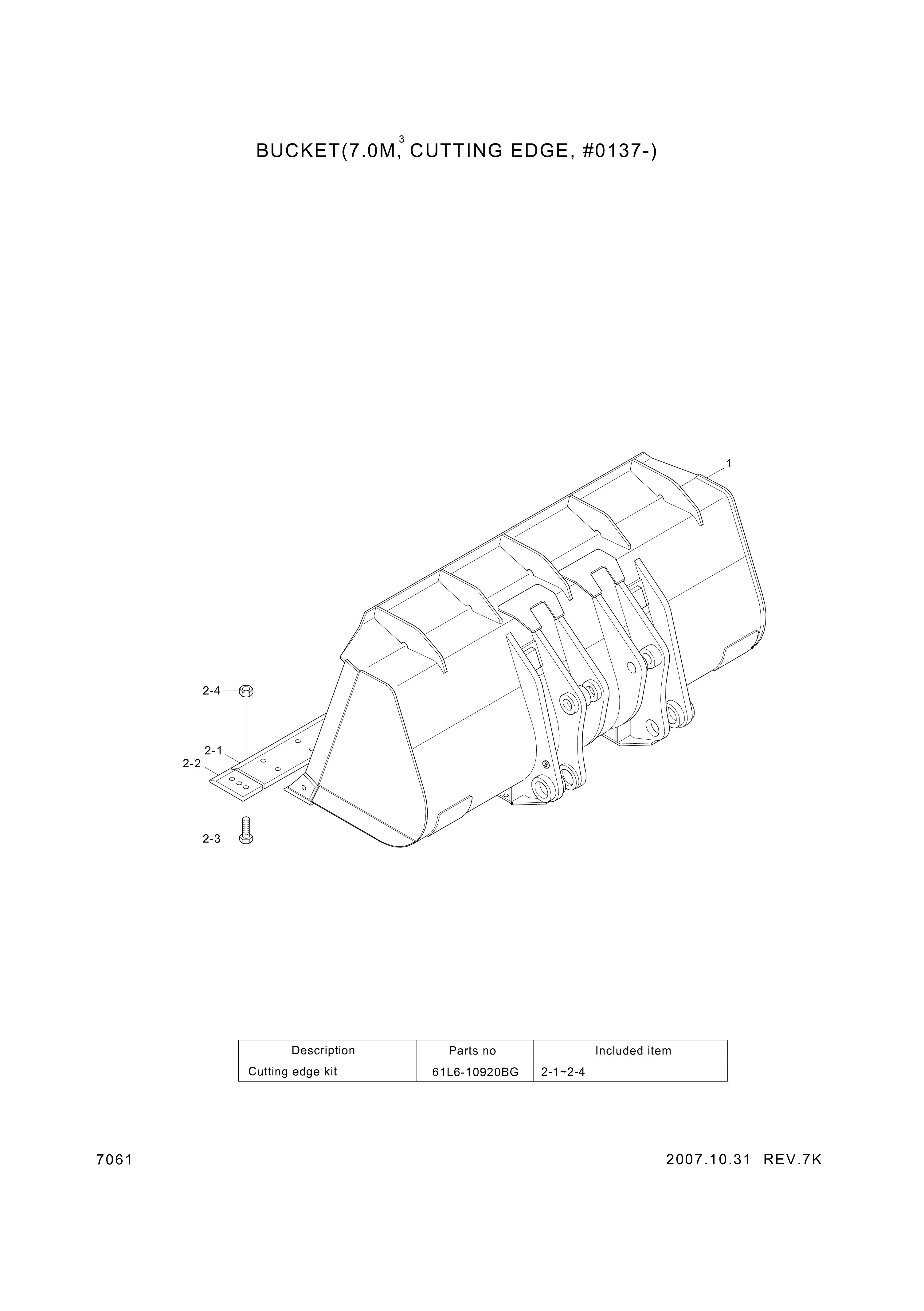 drawing for Hyundai Construction Equipment 61L6-01050 - CUTTINGEDGE-CT (figure 1)
