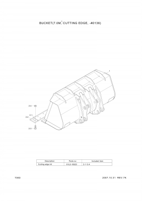 drawing for Hyundai Construction Equipment 61L6-10920 - CUTTINGEDGE KIT (figure 2)