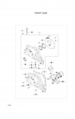 drawing for Hyundai Construction Equipment 21313-23012 - Cover-Oil Pump (figure 2)