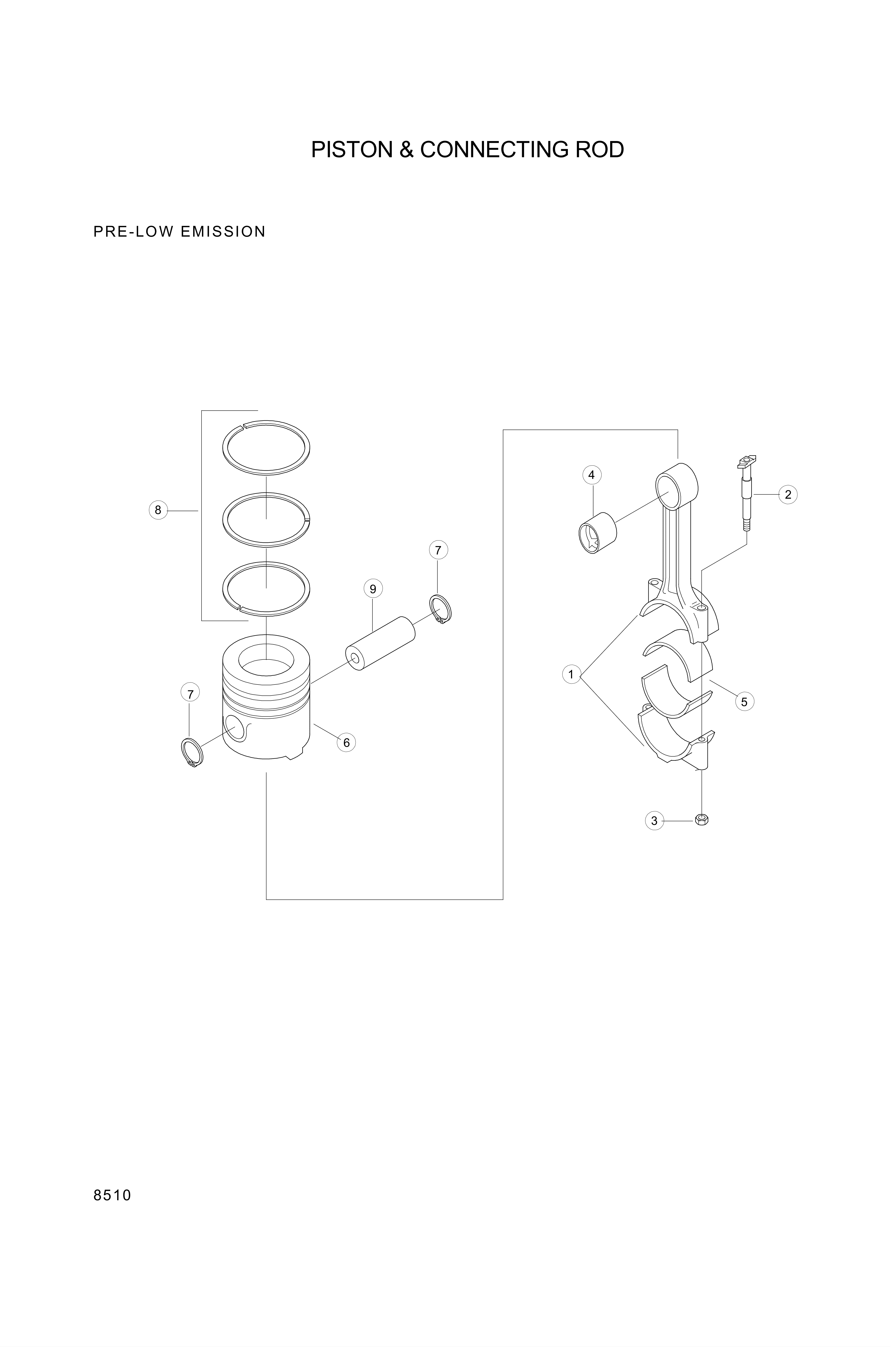 drawing for Hyundai Construction Equipment YUBP-06245 - PISTON KIT-ENG (figure 1)