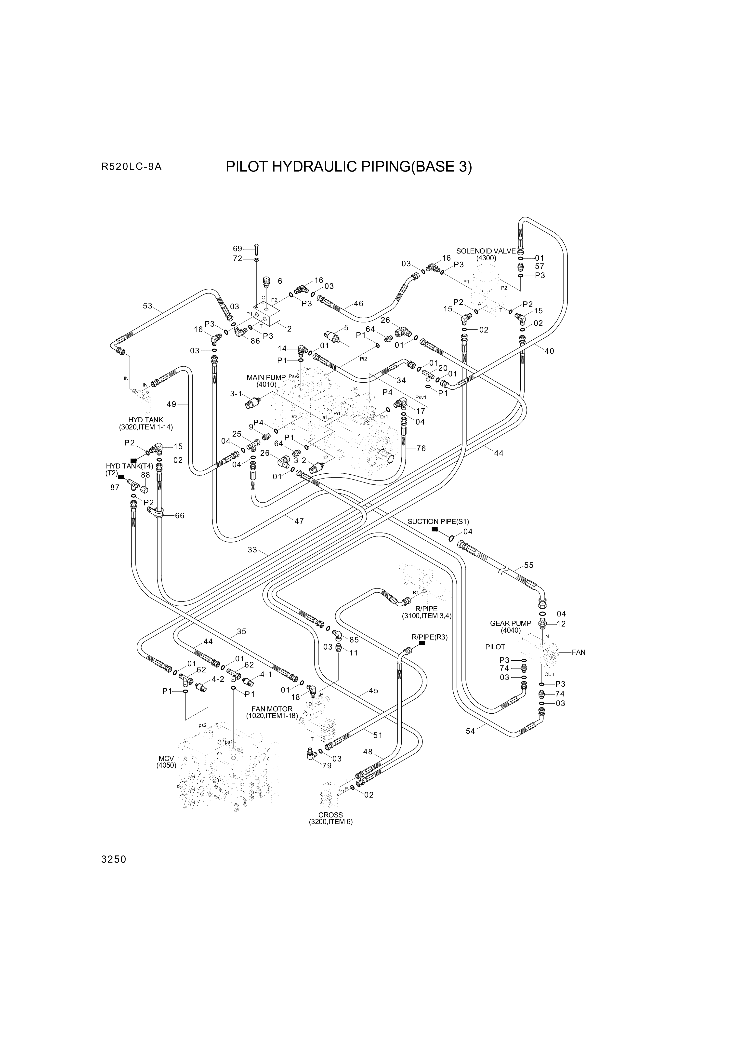 drawing for Hyundai Construction Equipment P930-082021 - HOSE ASSY-ORFS&THD (figure 4)
