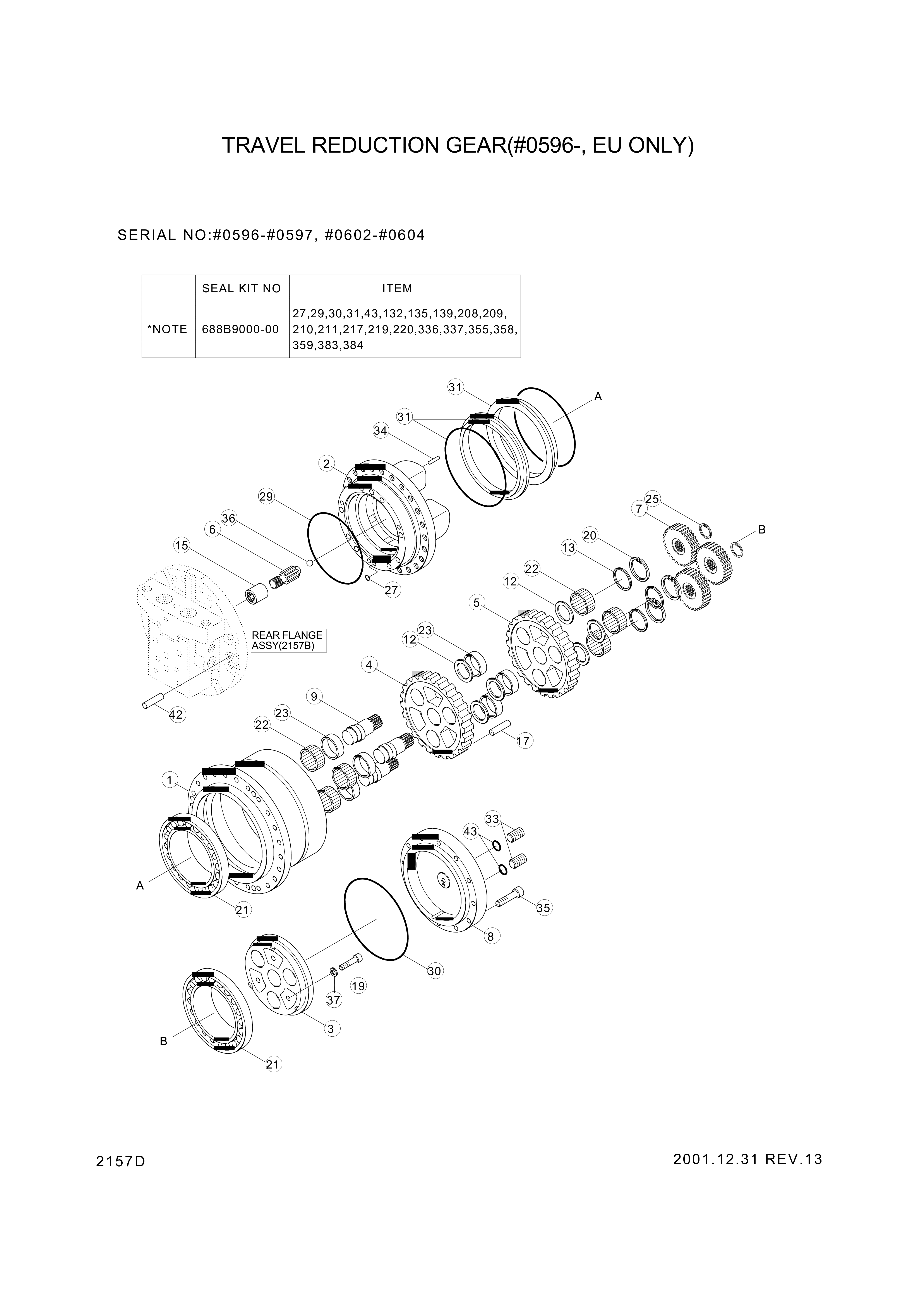 drawing for Hyundai Construction Equipment XKAH-00002 - SPINDLE KIT (figure 3)