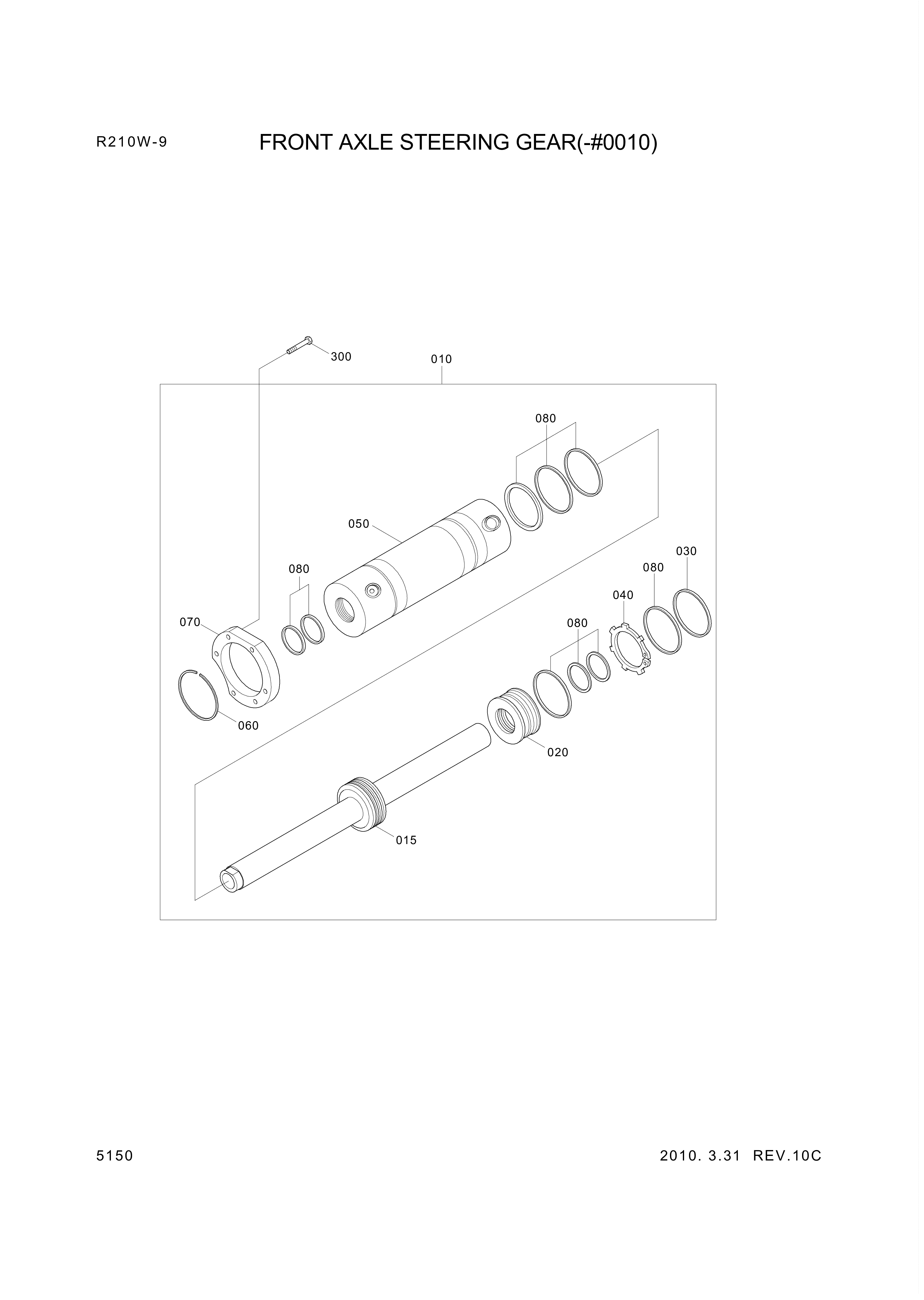 drawing for Hyundai Construction Equipment ZGAQ-02363 - CYLINDER ASSY-STEERING (figure 2)