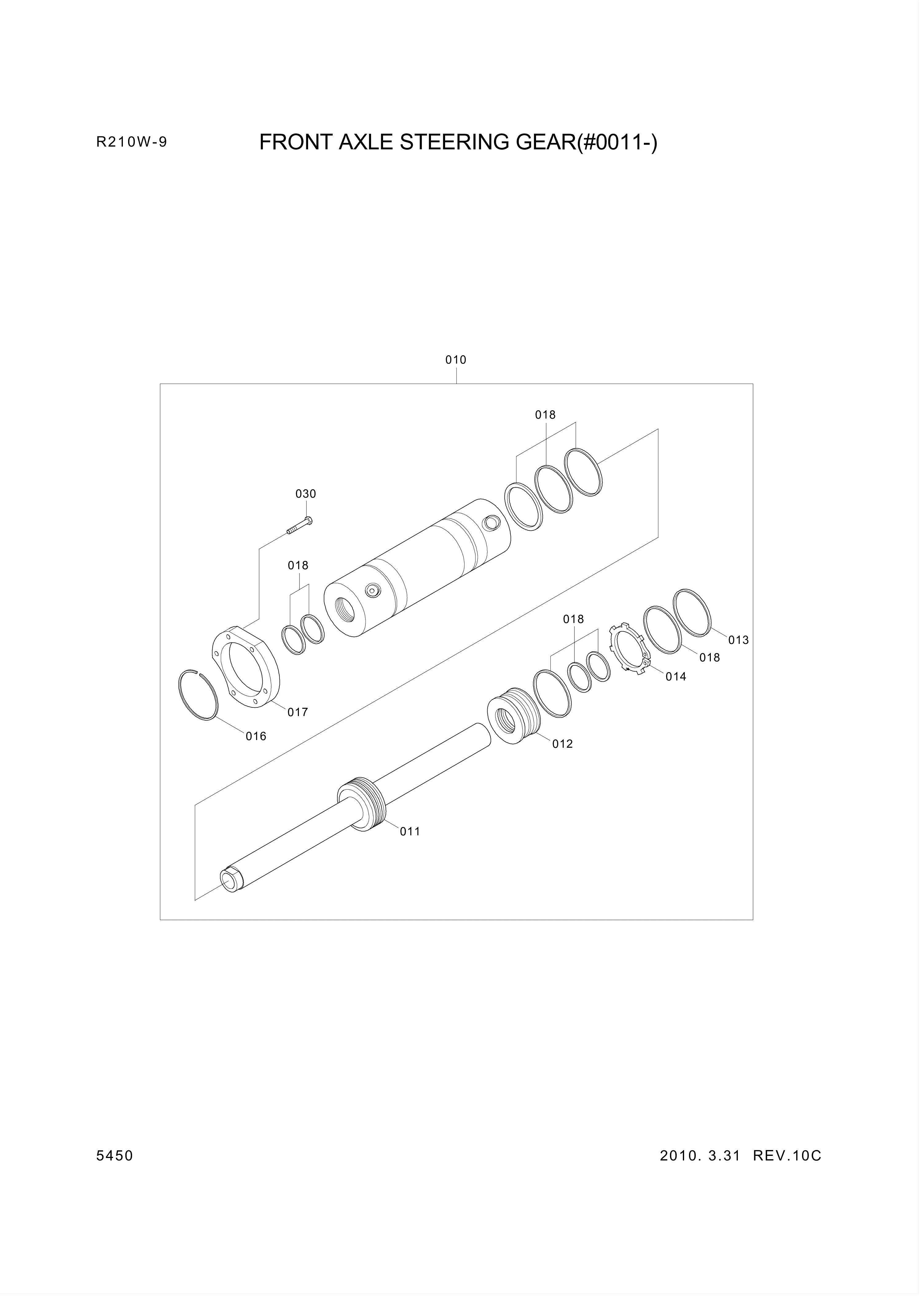 drawing for Hyundai Construction Equipment ZGAQ-02363 - CYLINDER ASSY-STEERING (figure 3)