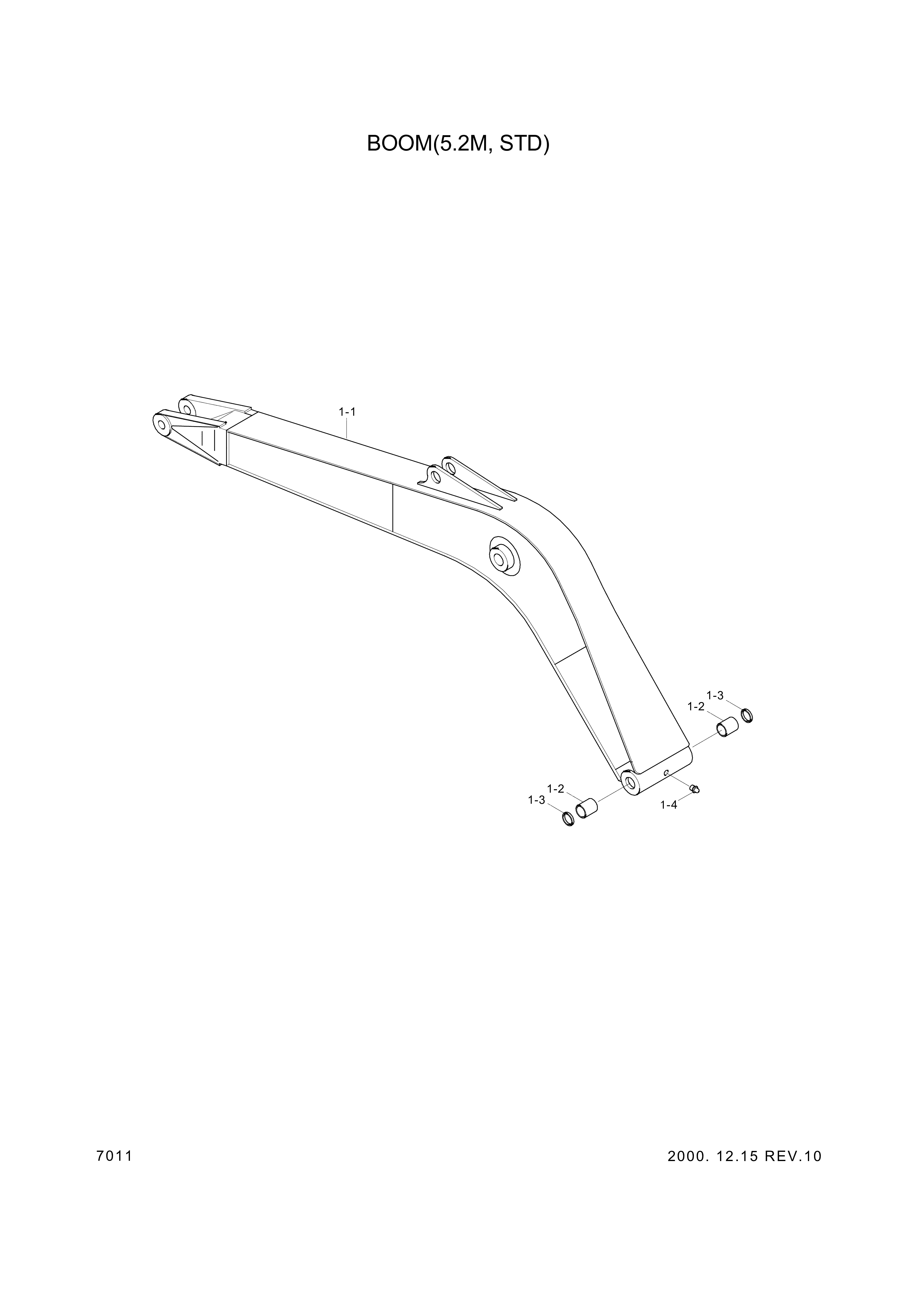 drawing for Hyundai Construction Equipment 61EK-11210 - BUSHING-PIN (figure 1)