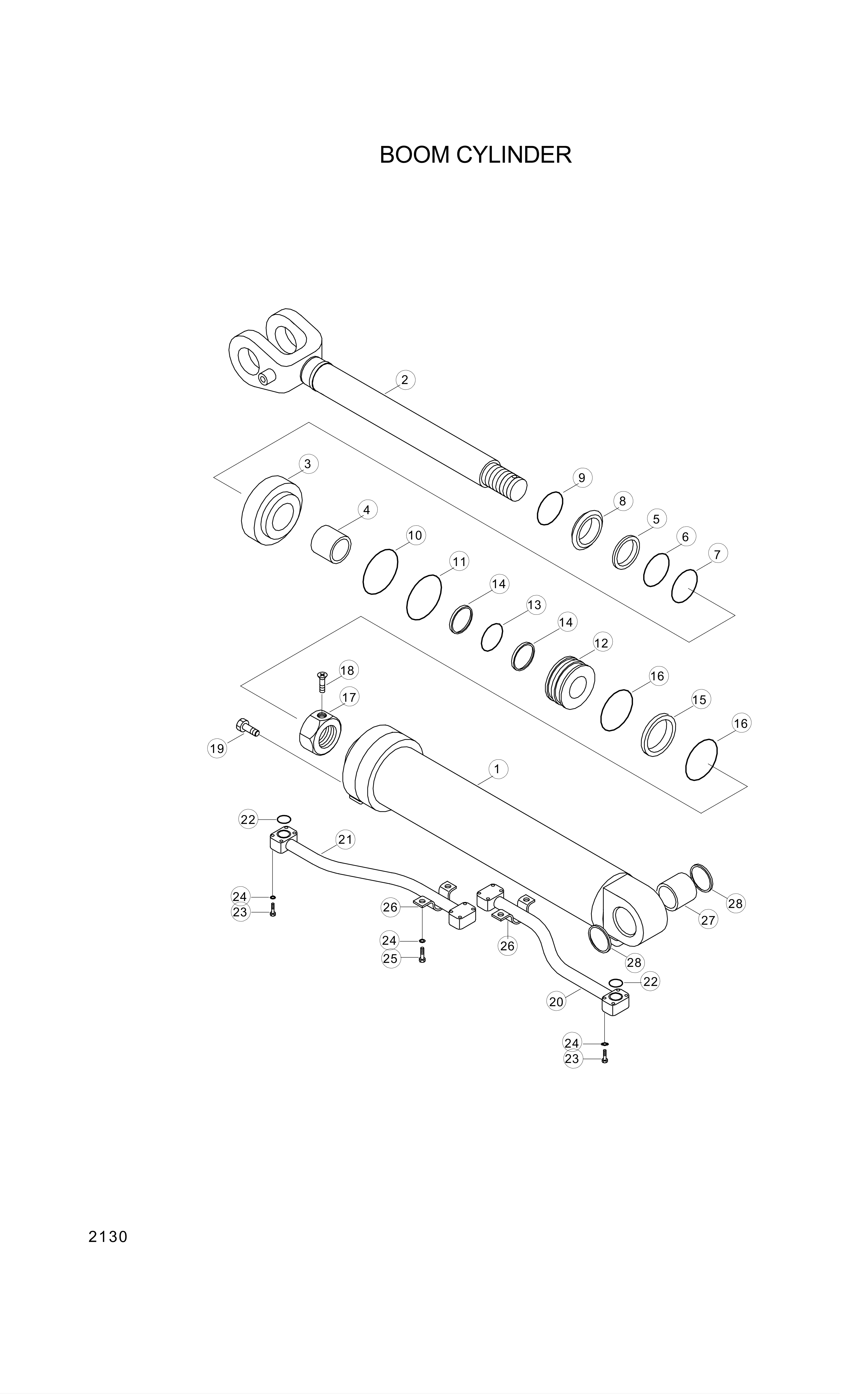 drawing for Hyundai Construction Equipment 333-L3 - Pipe Assy-R-Lh (figure 1)