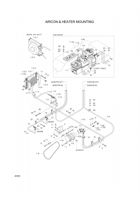 drawing for Hyundai Construction Equipment 11L6-01022 - HOSE-HEATER (figure 1)