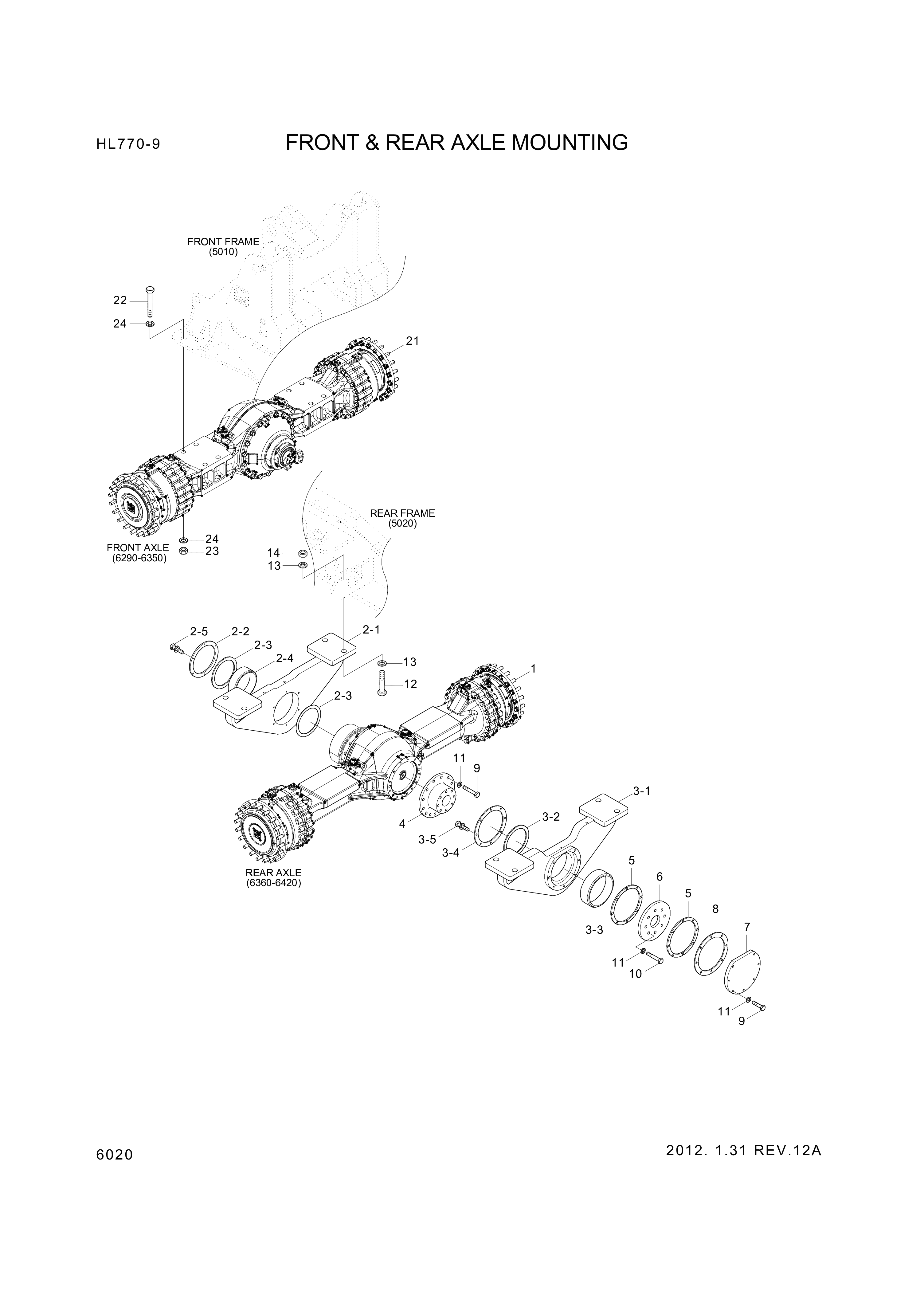 drawing for Hyundai Construction Equipment 81LB-10030 - AXLE ASSY-FRONT (figure 1)