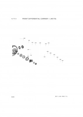 Technical drawing of Hyundai Construction Equipment ZGAQ-02740 BEARING-TAPERROLLER with dimensions and layout