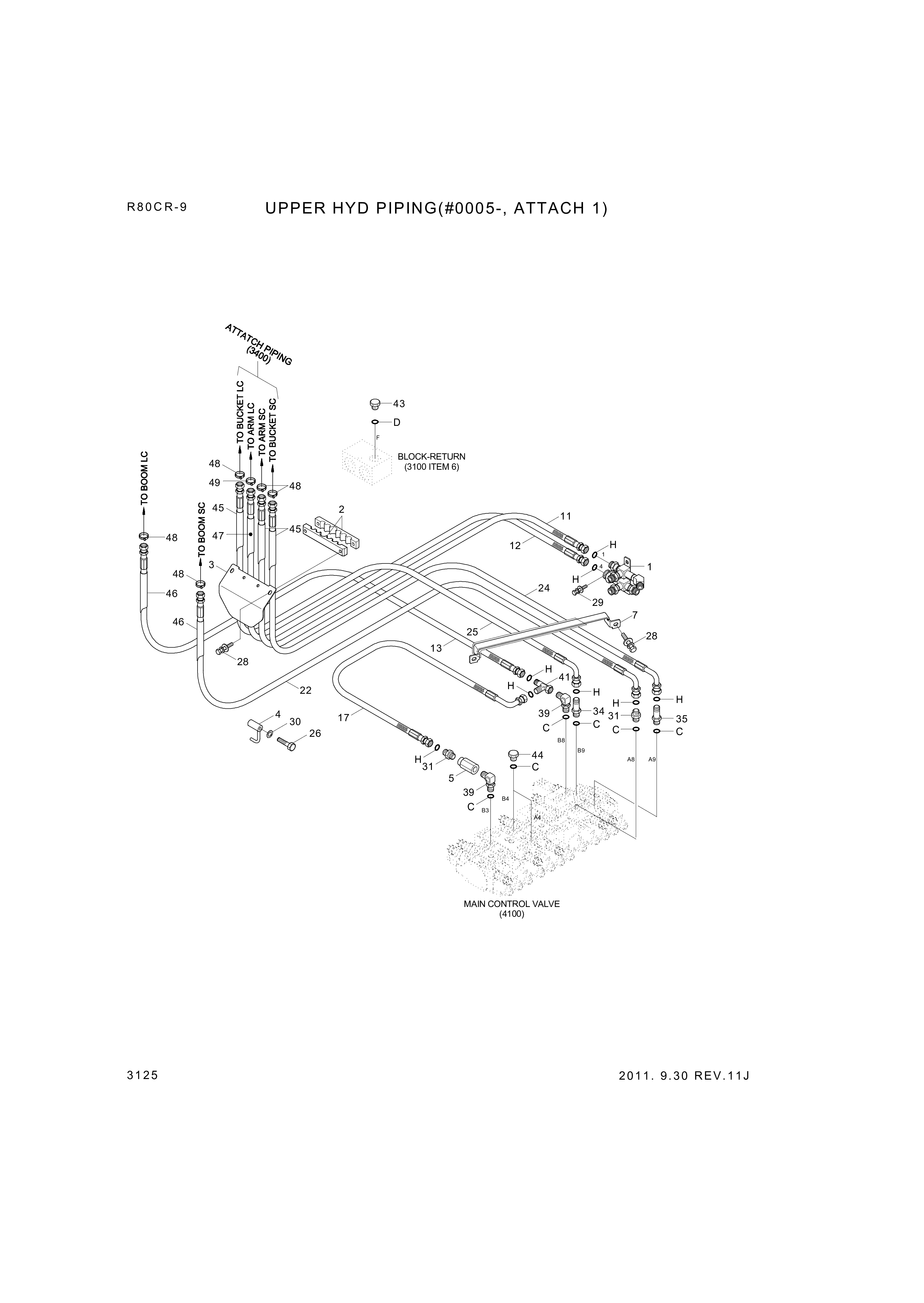 drawing for Hyundai Construction Equipment P930-086014 - HOSE ASSY-ORFS&THD (figure 2)