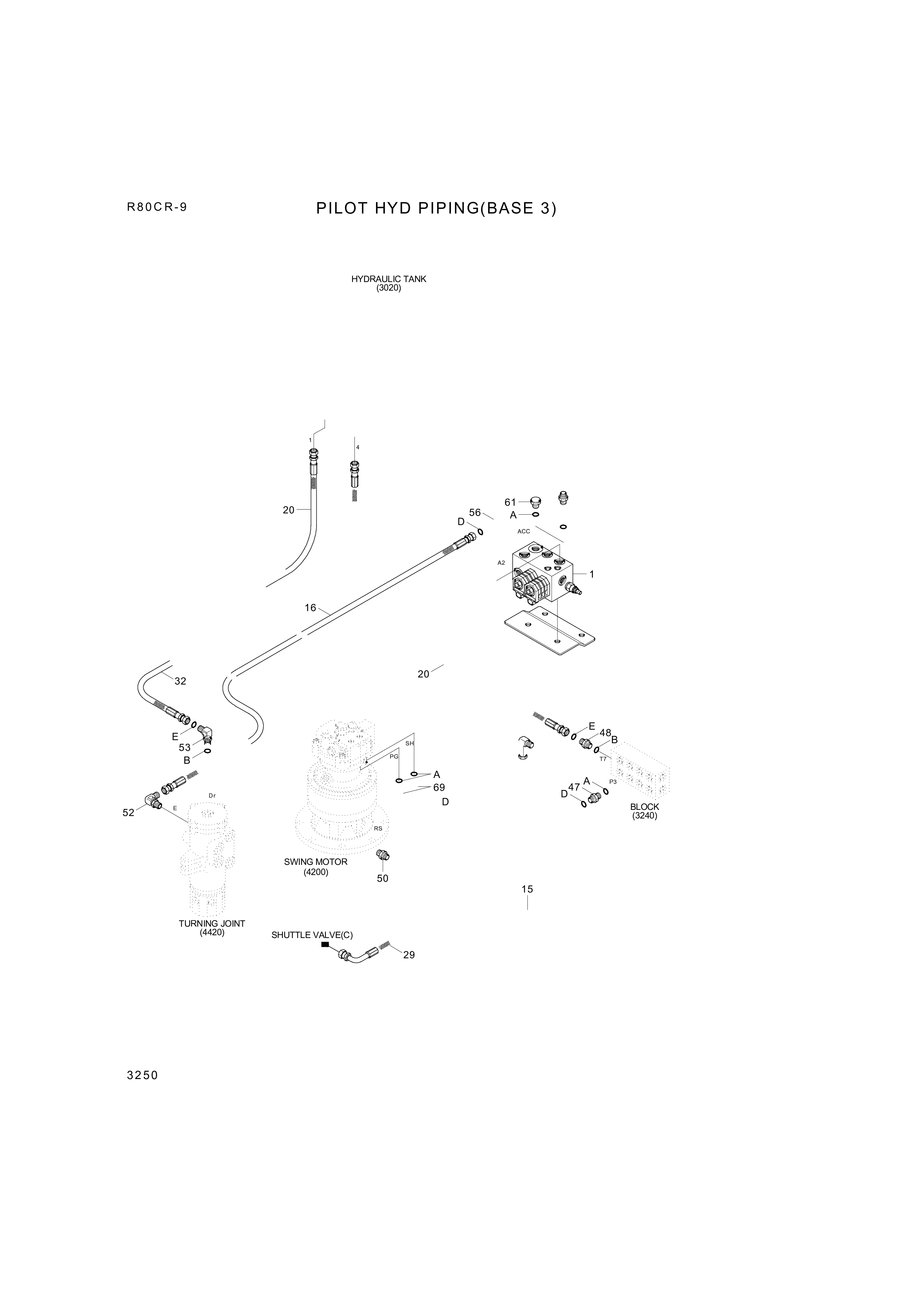 drawing for Hyundai Construction Equipment P930-062013 - HOSE ASSY-ORFS&THD (figure 2)