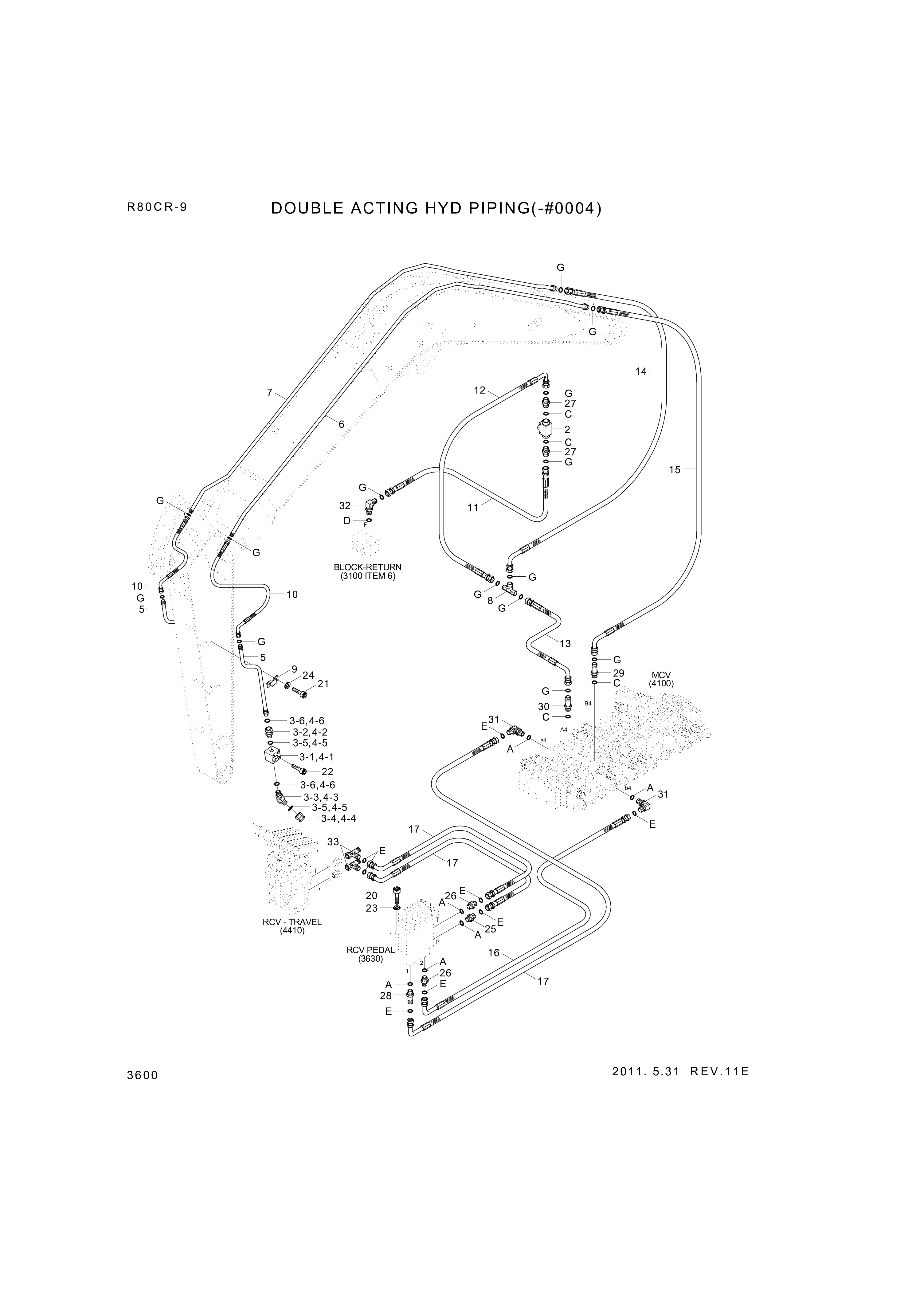 drawing for Hyundai Construction Equipment P933-086021 - HOSE ASSY-ORFS&THD (figure 3)