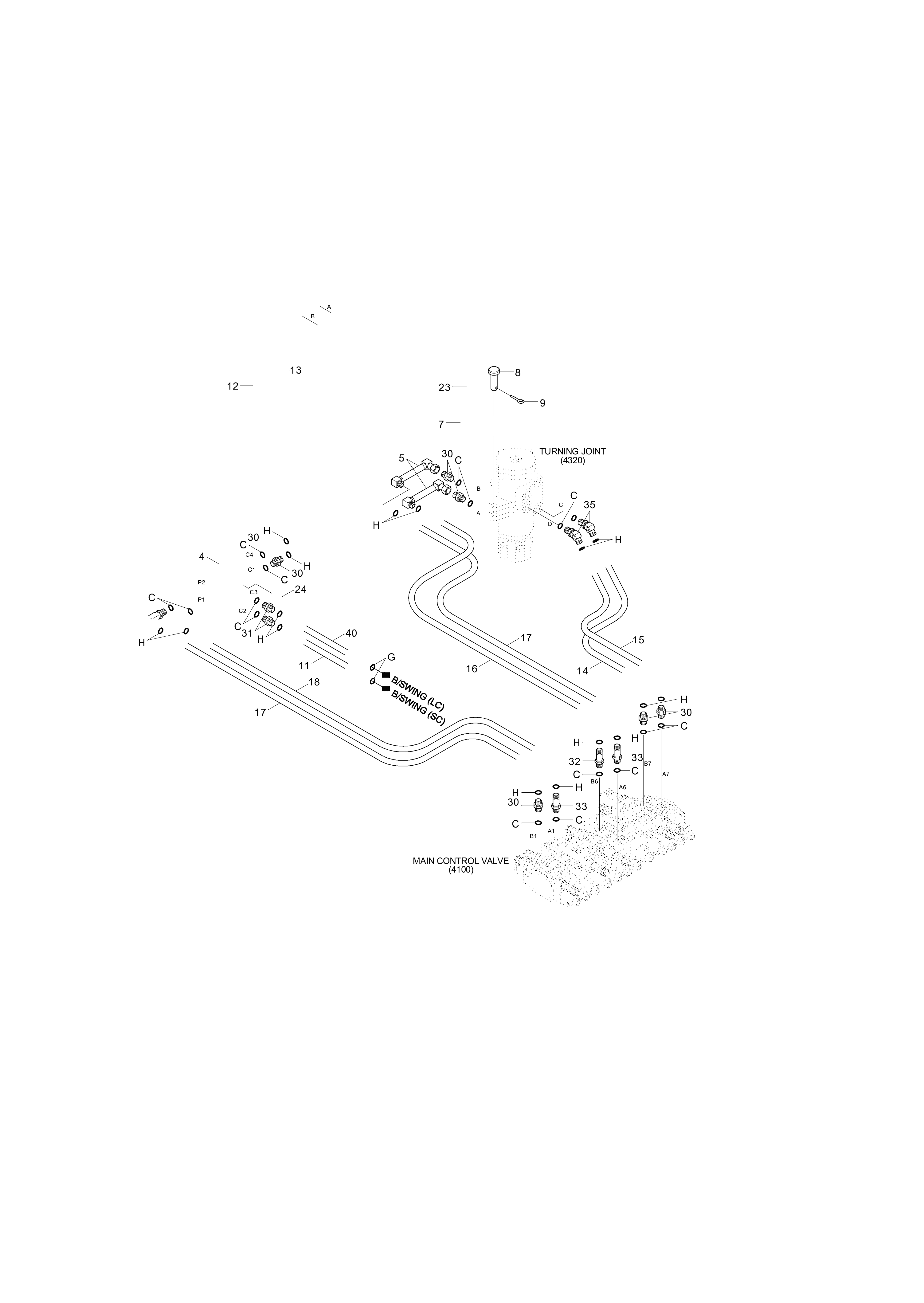 drawing for Hyundai Construction Equipment P930-086018 - HOSE ASSY-ORFS&THD (figure 1)