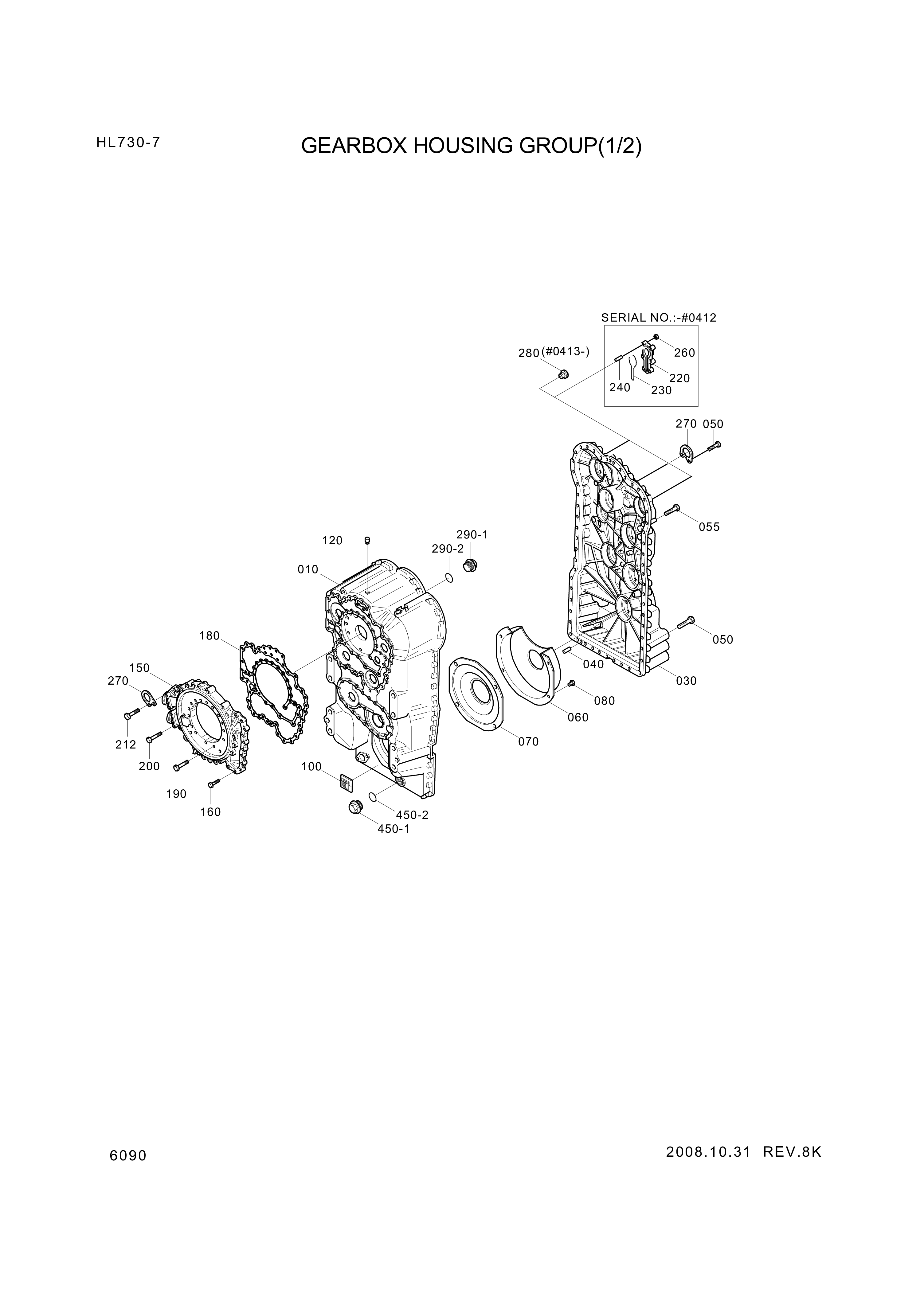 drawing for Hyundai Construction Equipment 4656-201-013 - HOUSING-FRONT (figure 3)