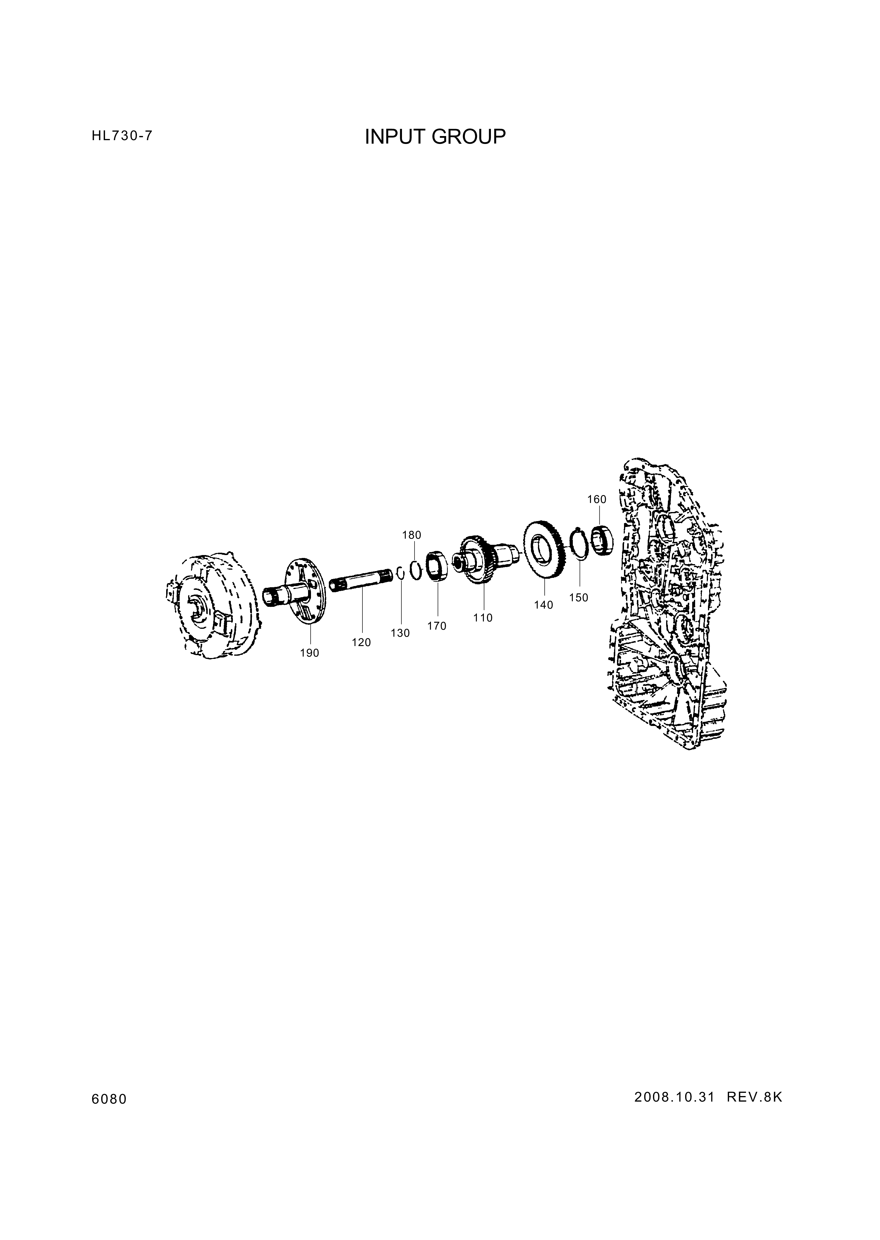 drawing for Hyundai Construction Equipment ZGAQ-01764 - SHAFT-INPUT (figure 5)