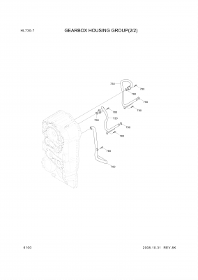 Technical drawing of Hyundai Construction Equipment ZGAQ-01408 PIPE-OIL with dimensions and layout (figure 2)