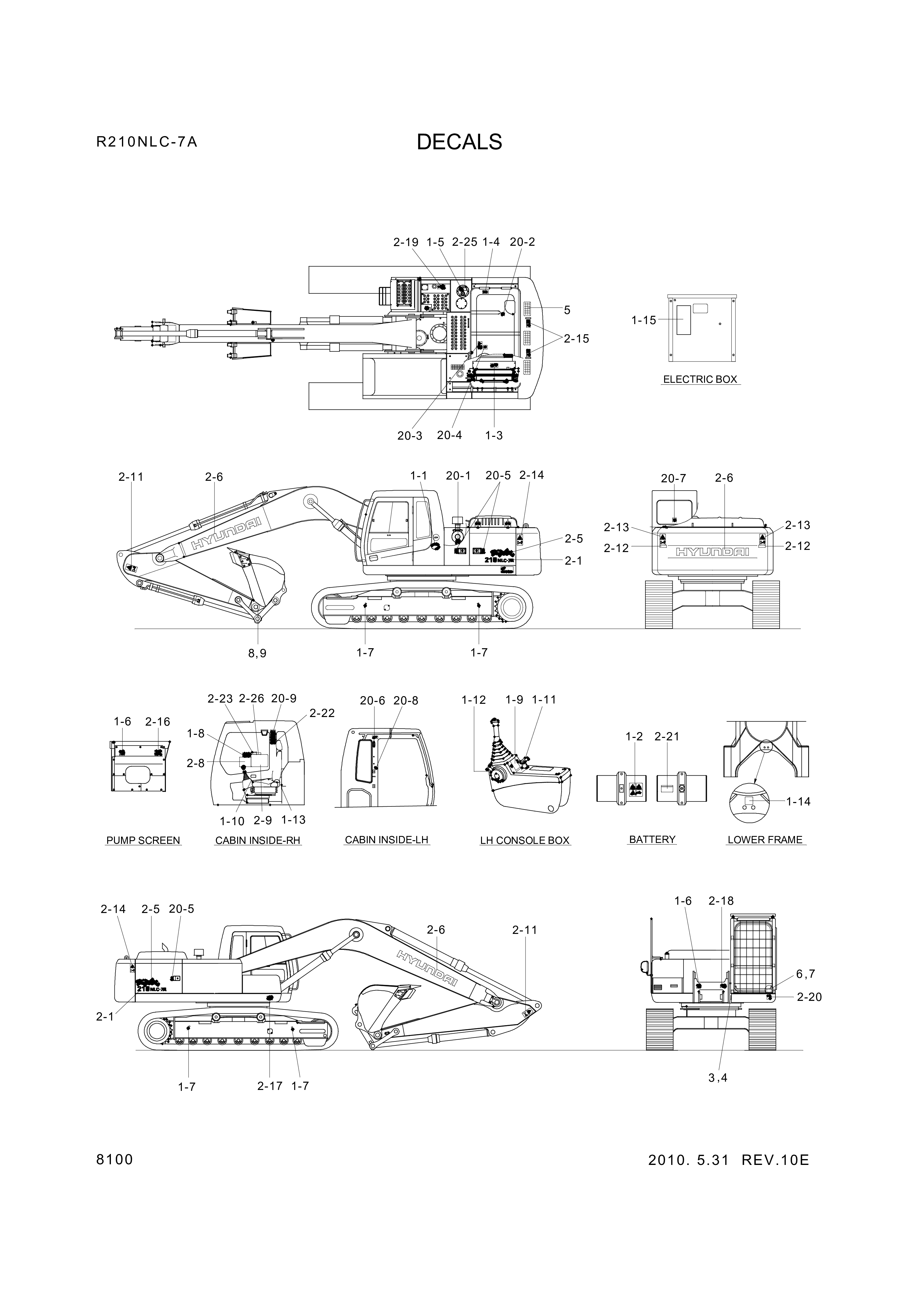 drawing for Hyundai Construction Equipment 93N6-06110 - DECAL-LIFT CHART (figure 1)