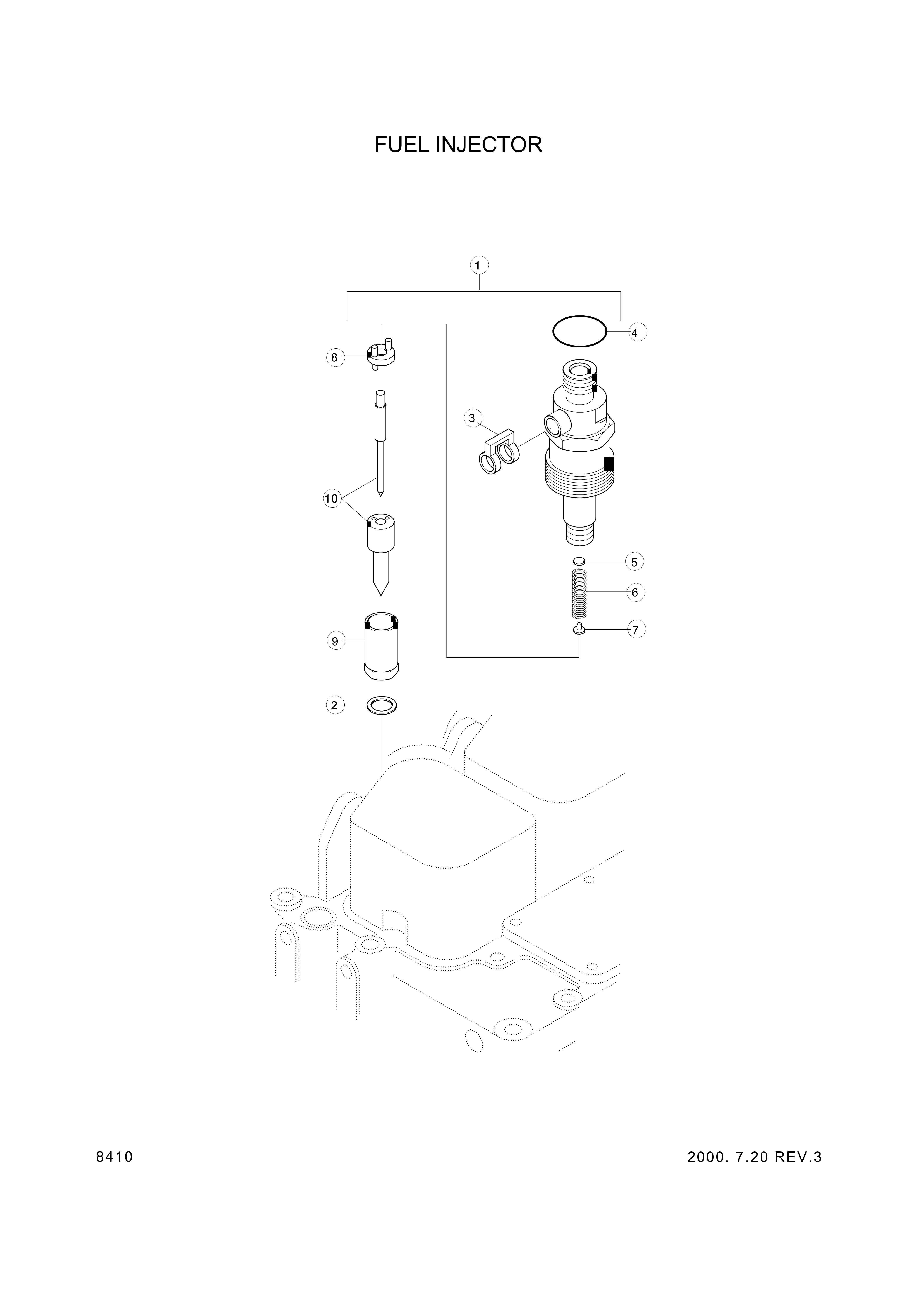 drawing for Hyundai Construction Equipment YUBP-06394 - INJECTOR KIT (figure 1)