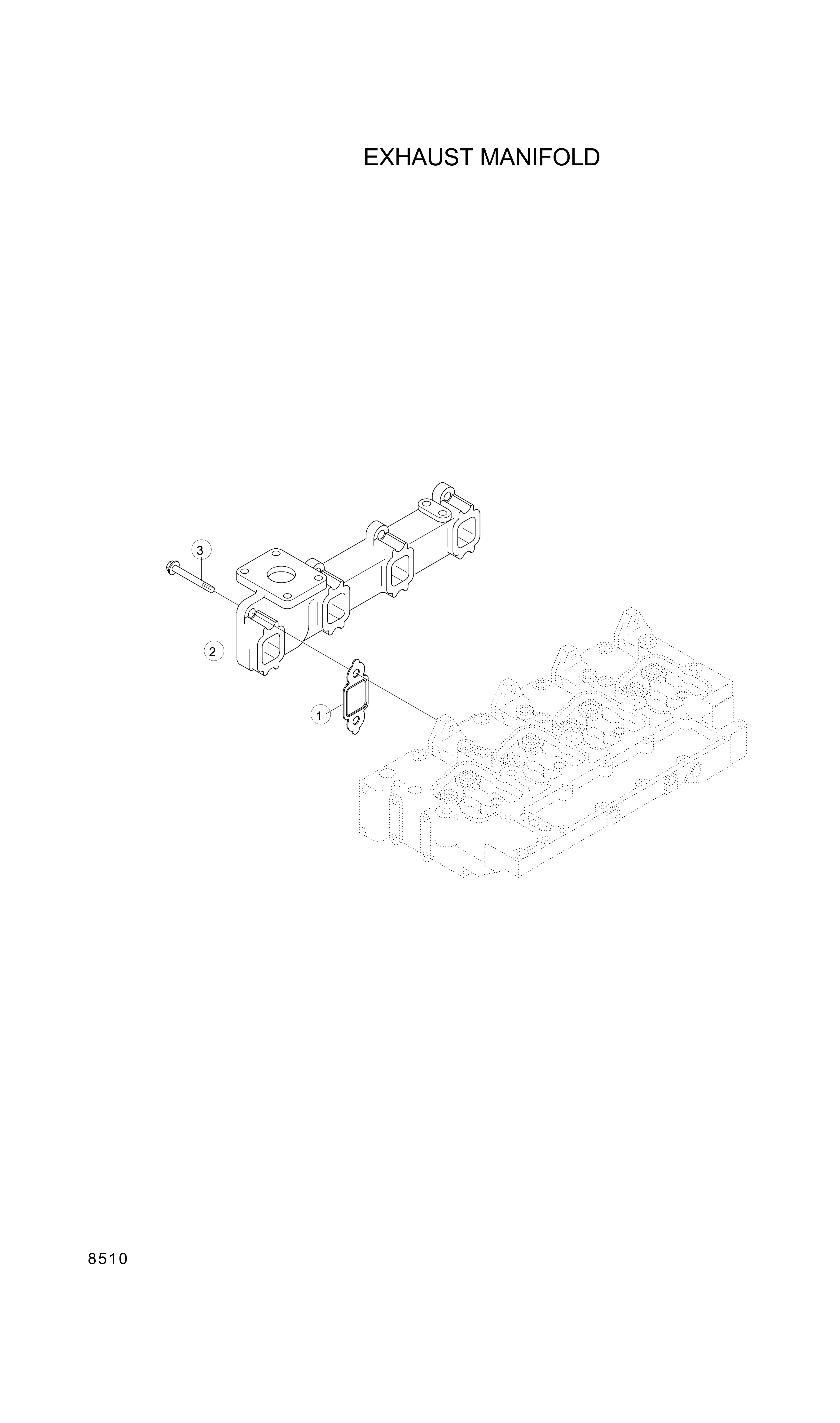 drawing for Hyundai Construction Equipment YUBP-06972 - MANIFOLD-EXH (figure 1)