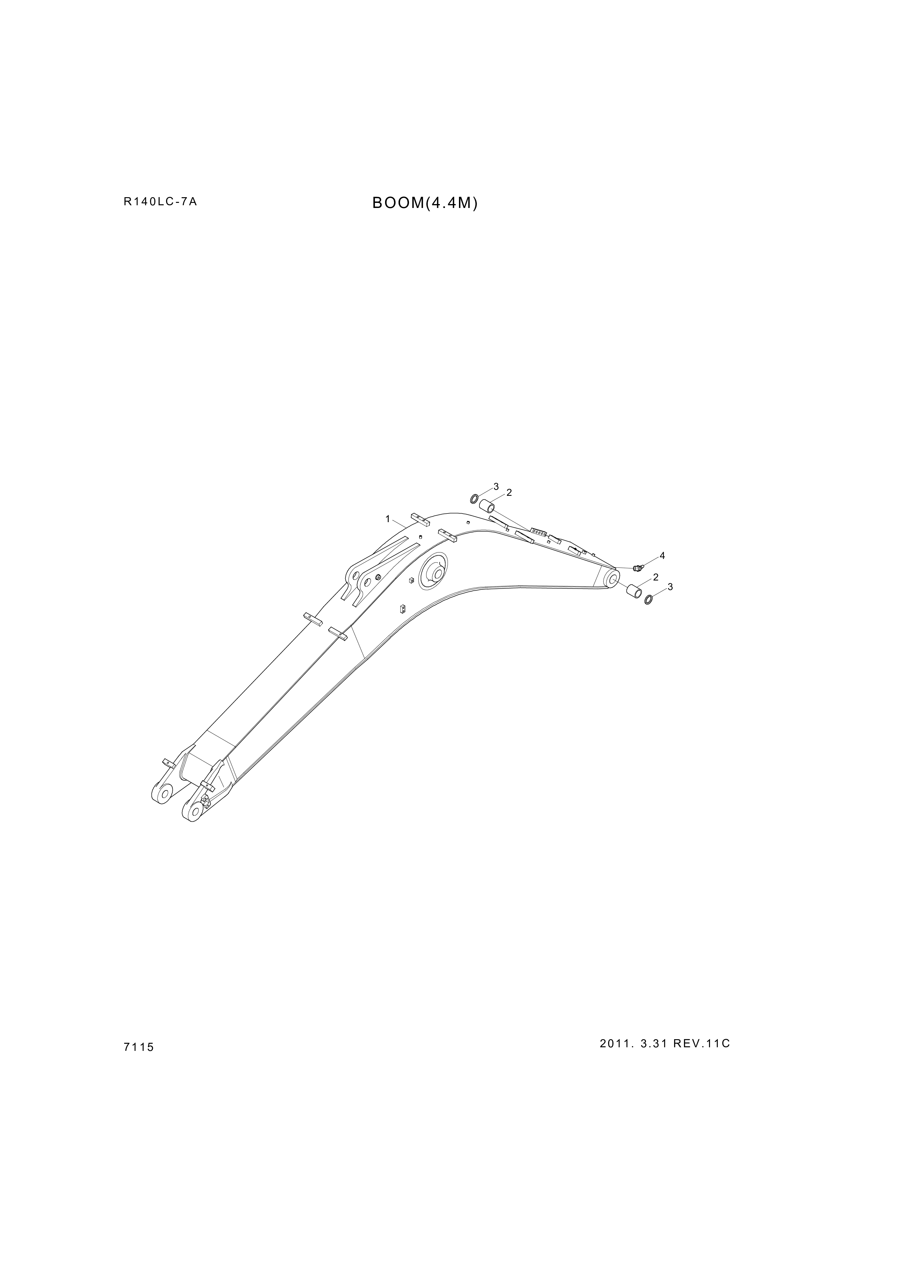 drawing for Hyundai Construction Equipment 61EN-12010 - BUSHING-PIN (figure 2)