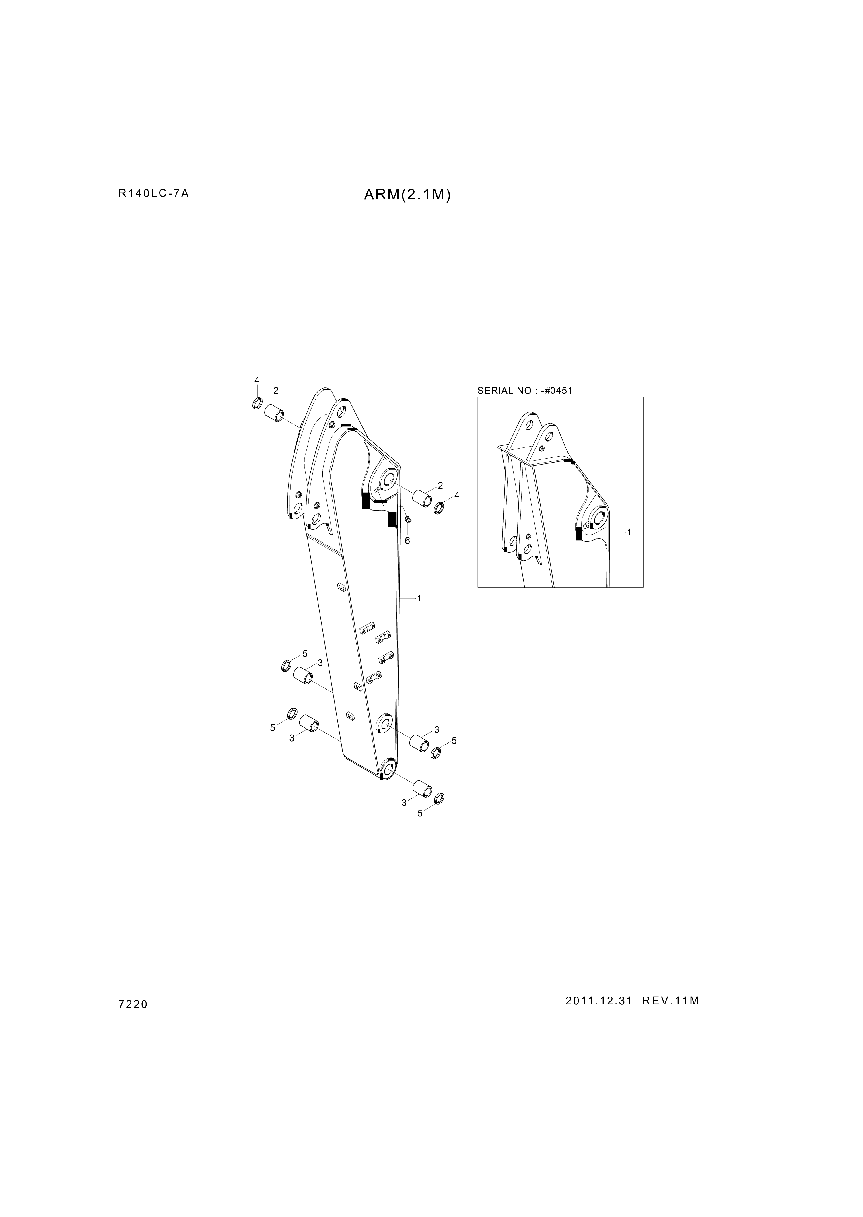 drawing for Hyundai Construction Equipment 61EN-12300 - BUSHING-BRONZE (figure 3)