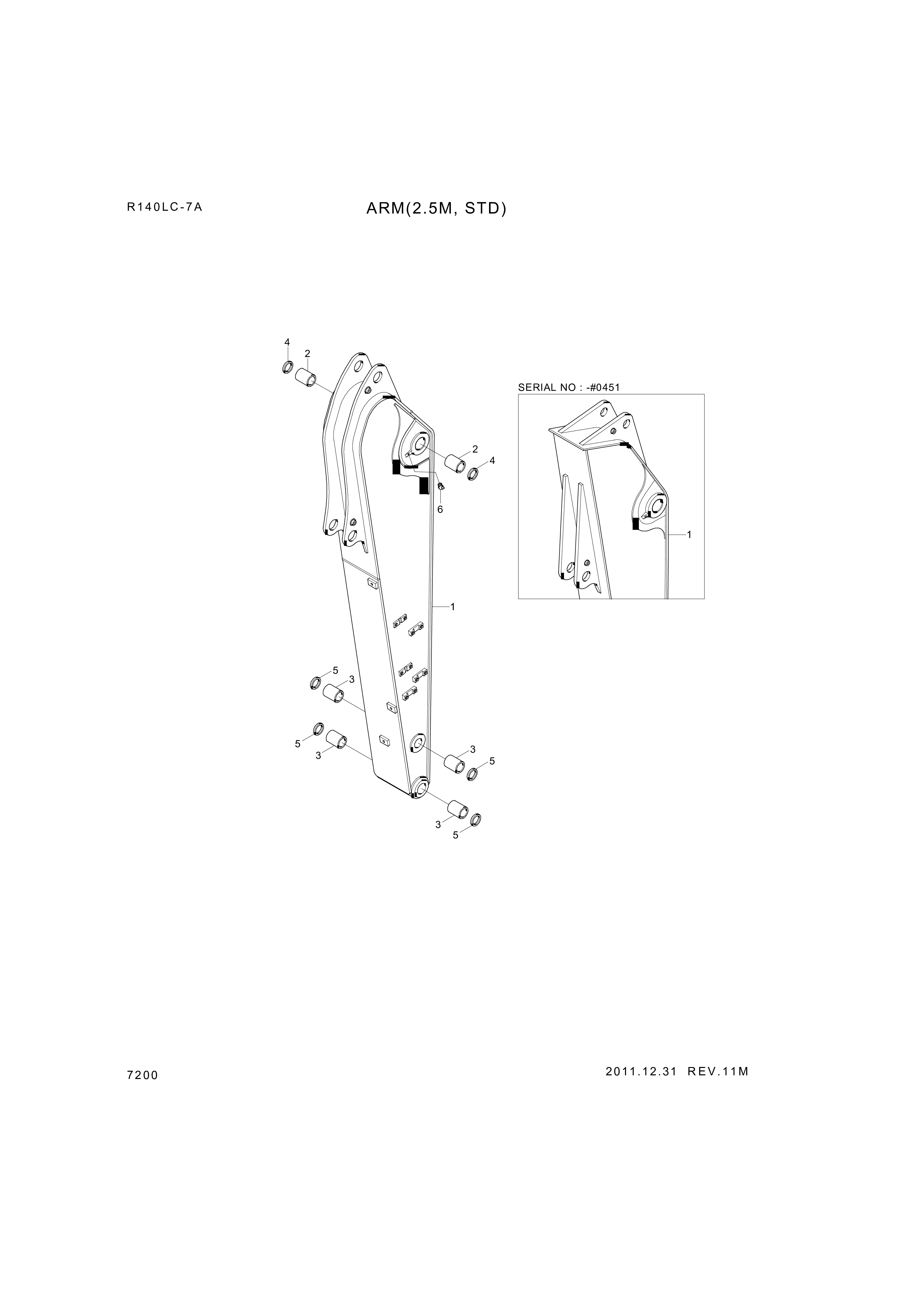 drawing for Hyundai Construction Equipment 61EN-12300 - BUSHING-BRONZE (figure 5)