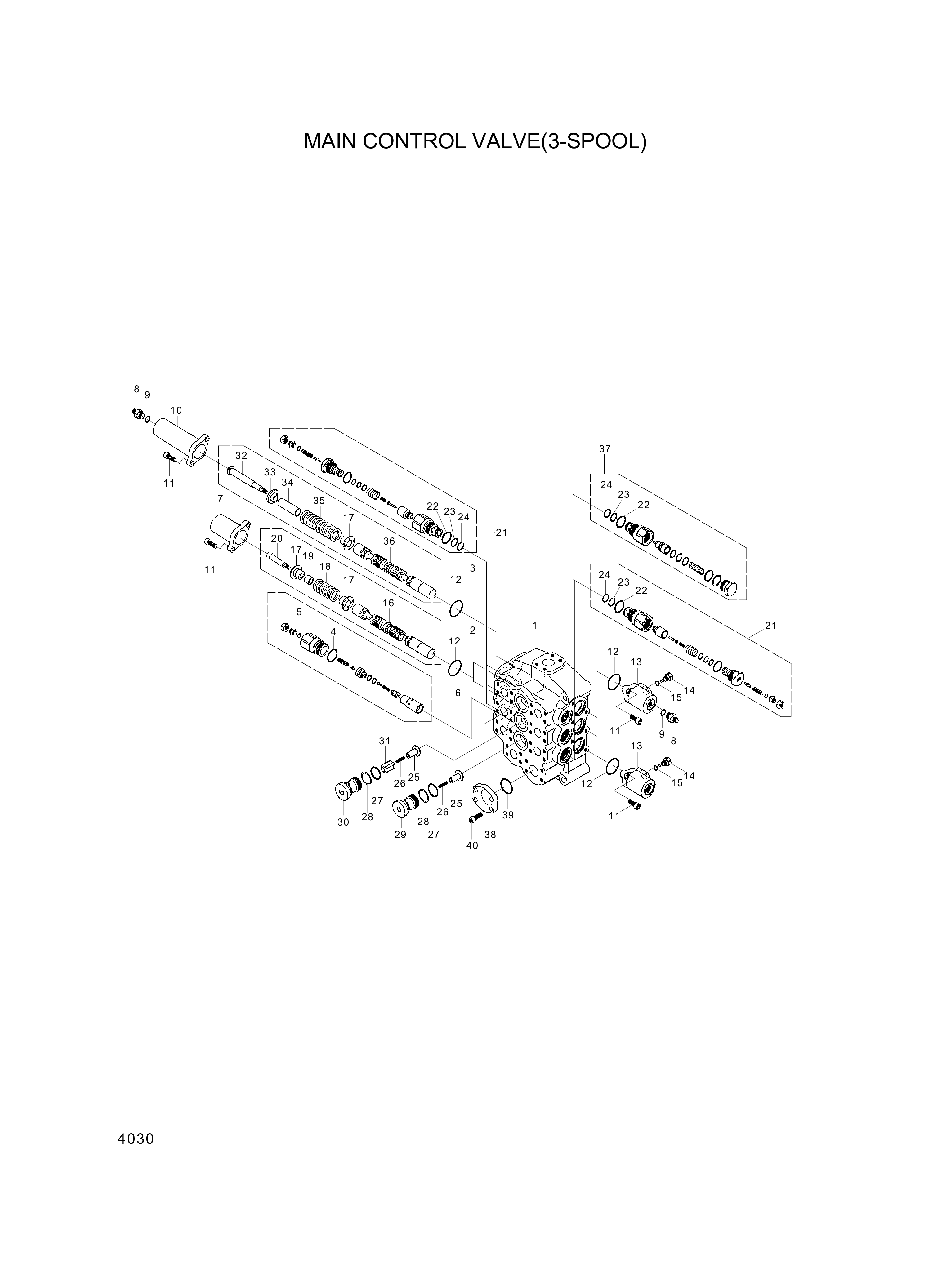 drawing for Hyundai Construction Equipment 3537-326-380- - VALVE ASSY-RELIEF (figure 5)