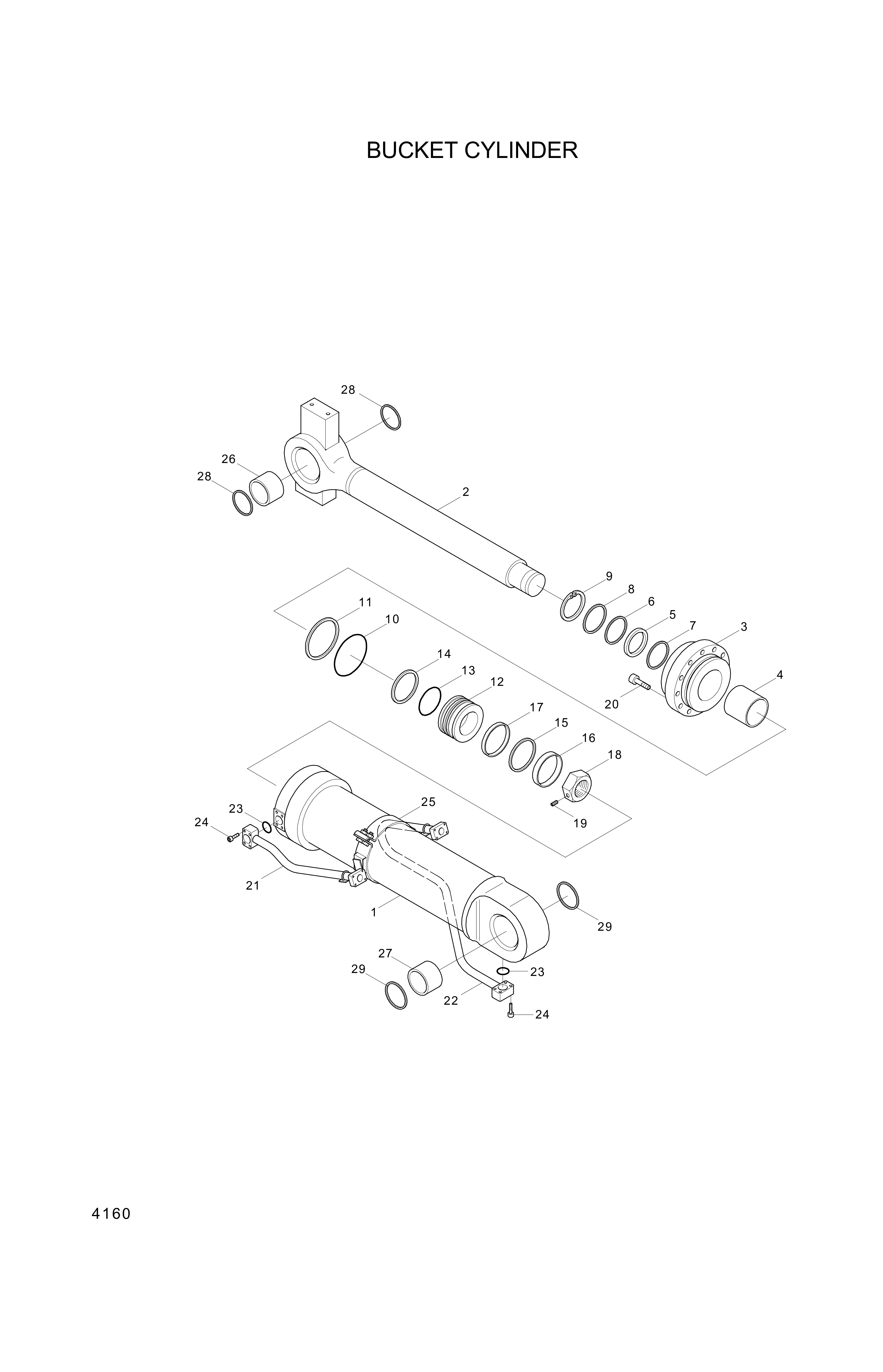 drawing for Hyundai Construction Equipment 31YC-13070 - BUSHING-PIN (figure 4)