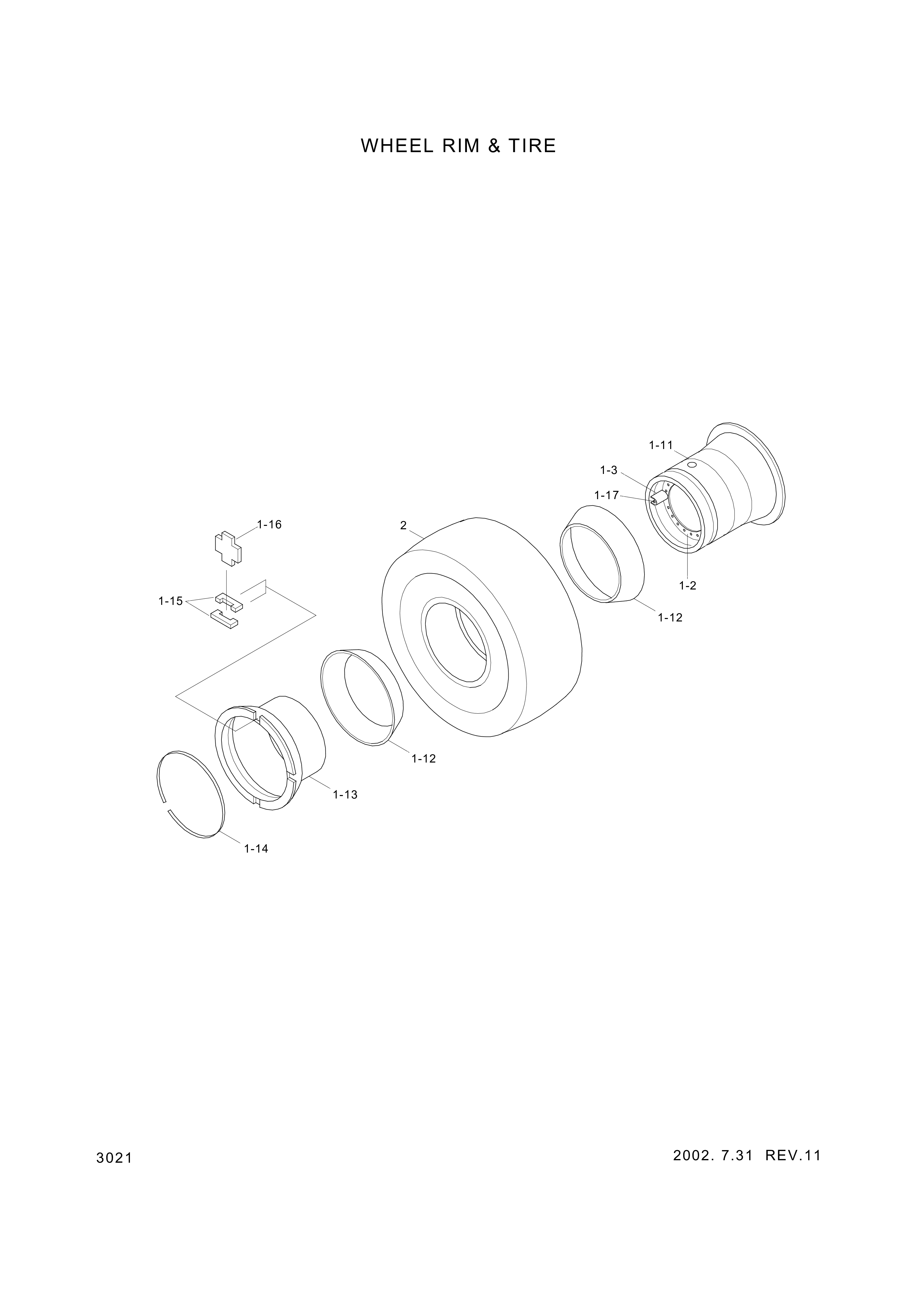drawing for Hyundai Construction Equipment 84L3-00260 - WHEELRIM ASSY (figure 1)