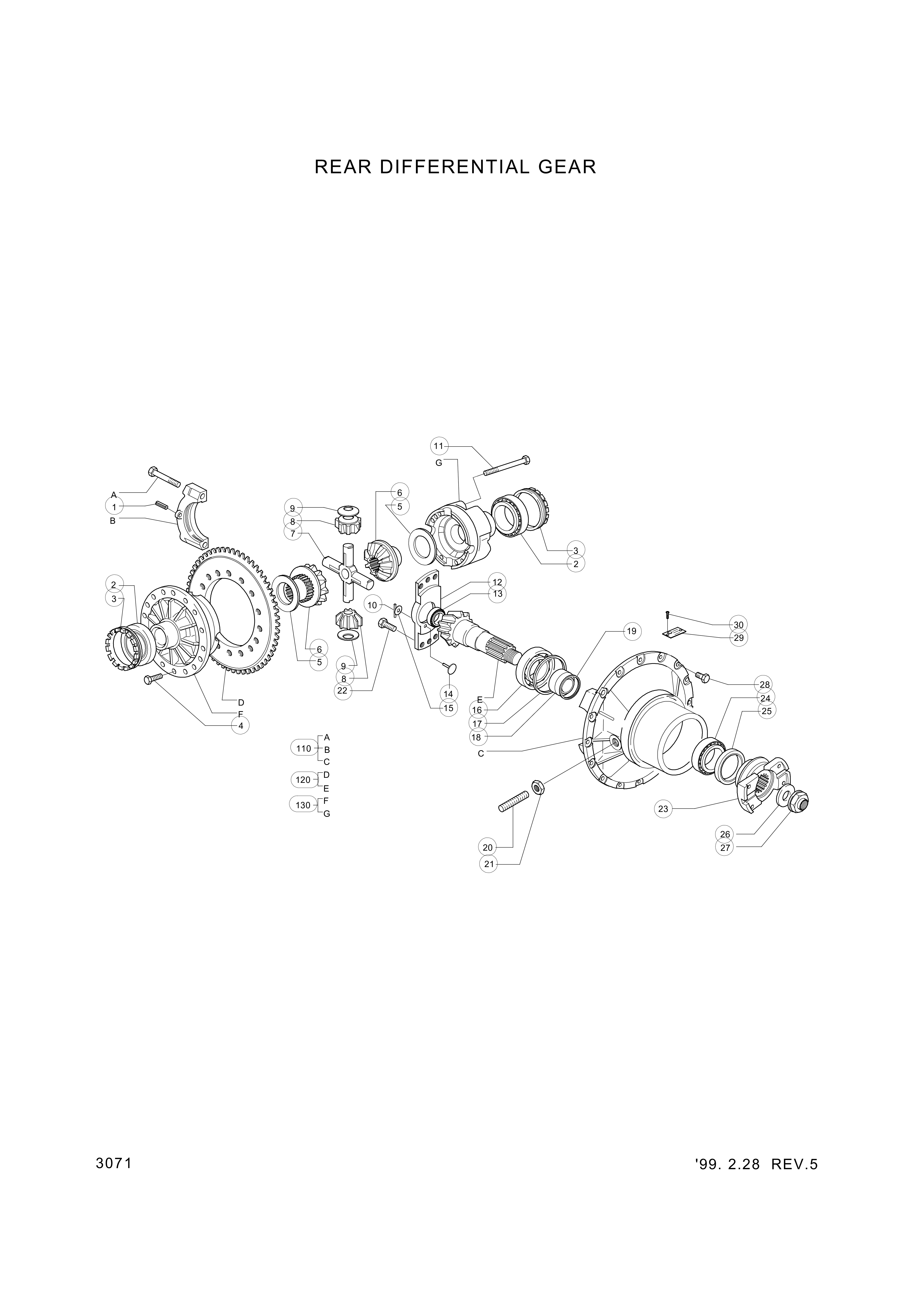 drawing for Hyundai Construction Equipment 3130903 - SHAFT-BEVEL GEAR (figure 1)