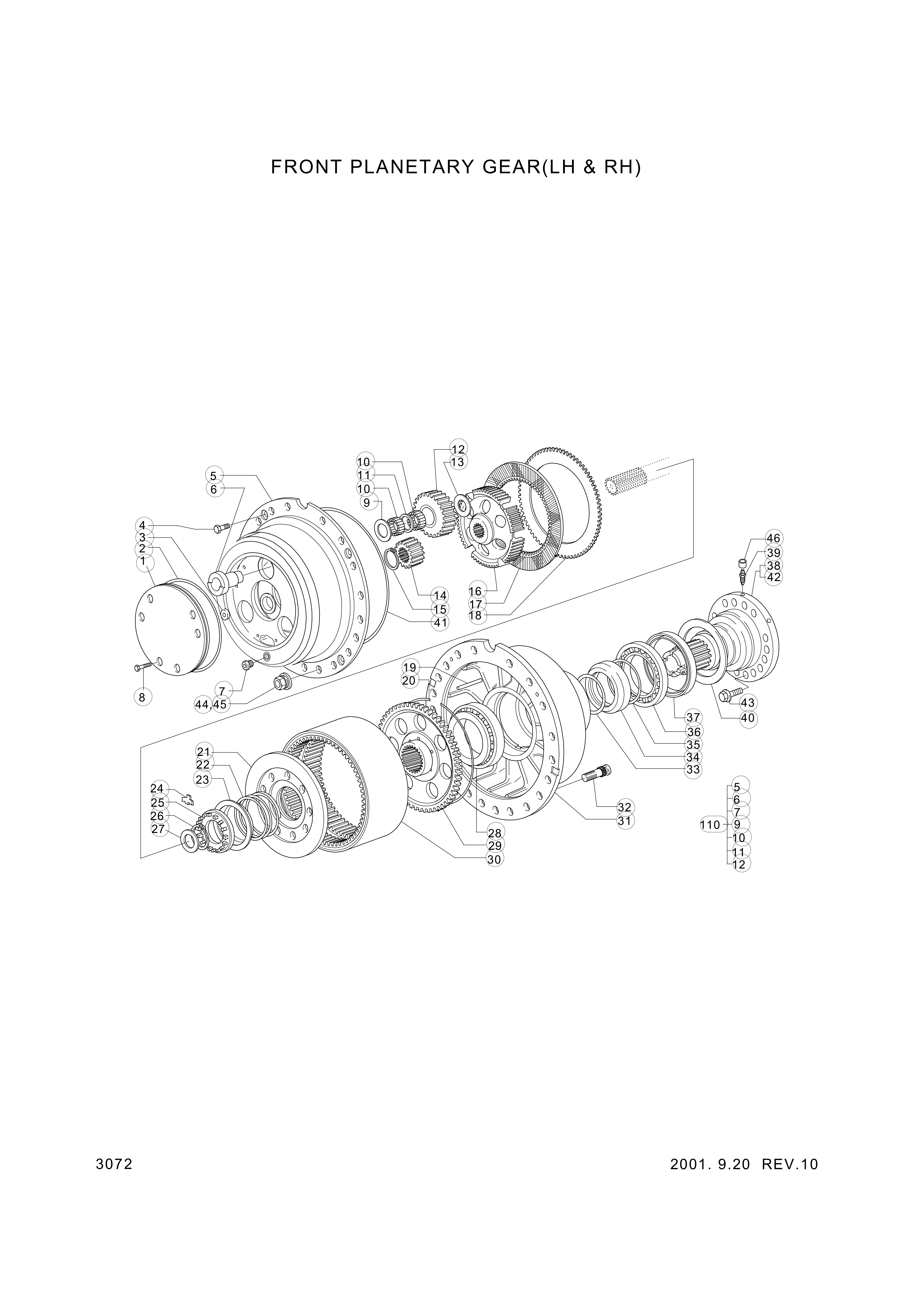 drawing for Hyundai Construction Equipment 3217423 - SUPPORT-WHEEL (figure 5)