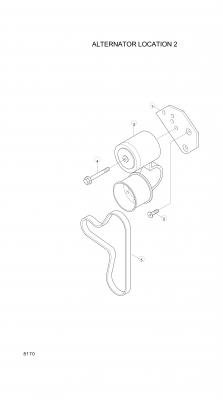 drawing for Hyundai Construction Equipment YUBP-05172 - BELT-FAN (figure 1)
