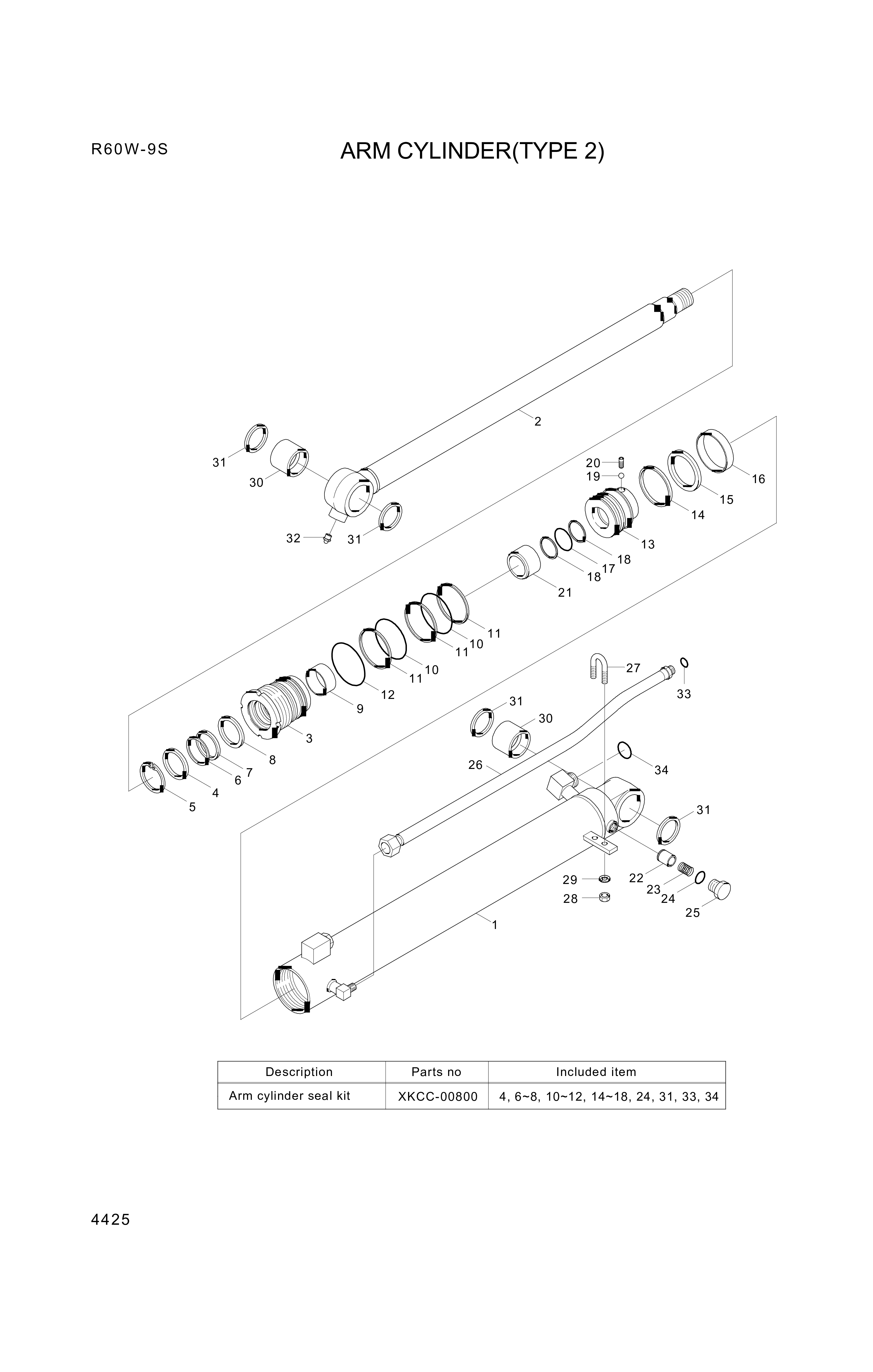 drawing for Hyundai Construction Equipment 61M9-90510 - BUSHING-PIN (figure 4)