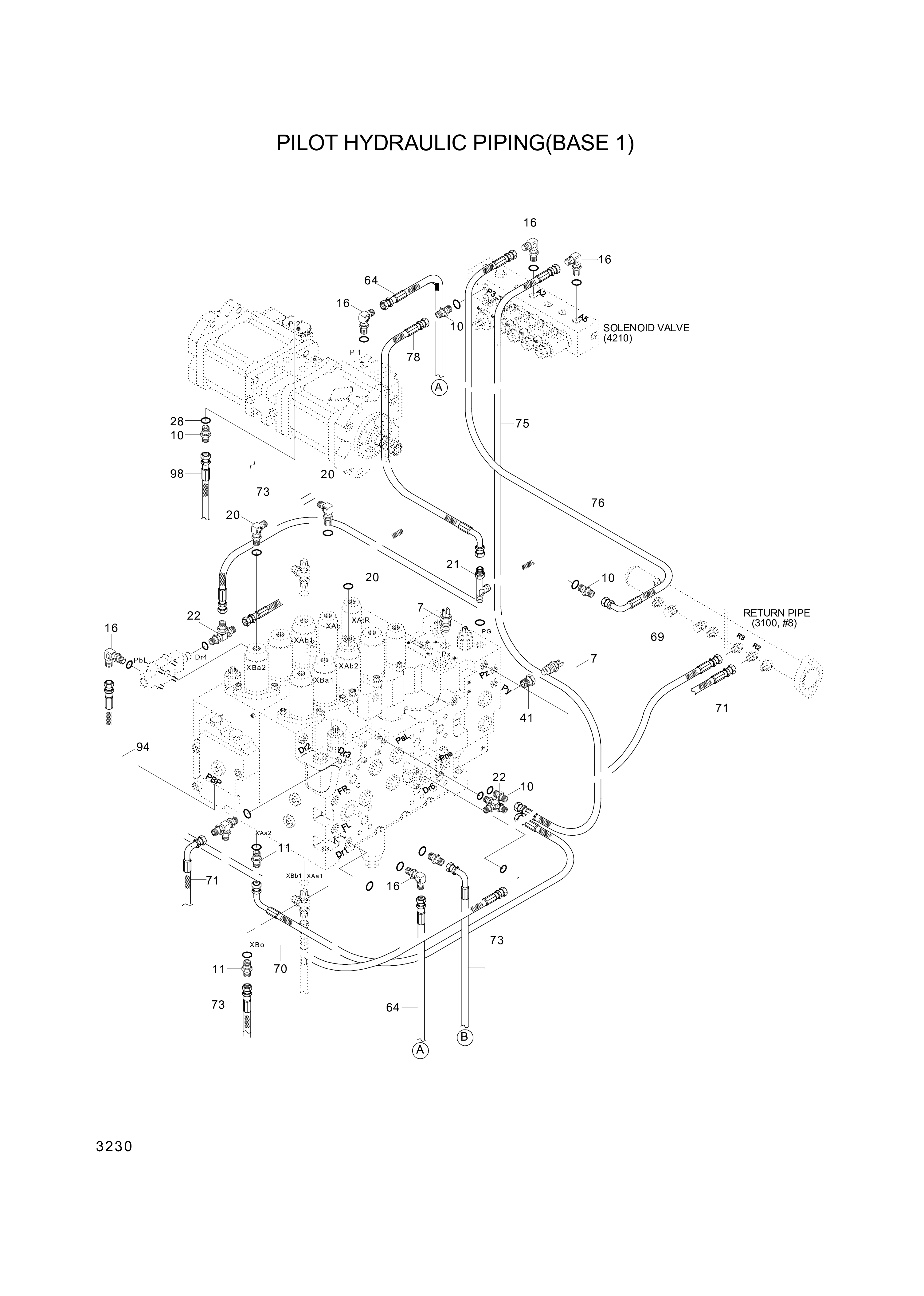 drawing for Hyundai Construction Equipment P930-043048 - HOSE ASSY-ORFS&THD (figure 3)