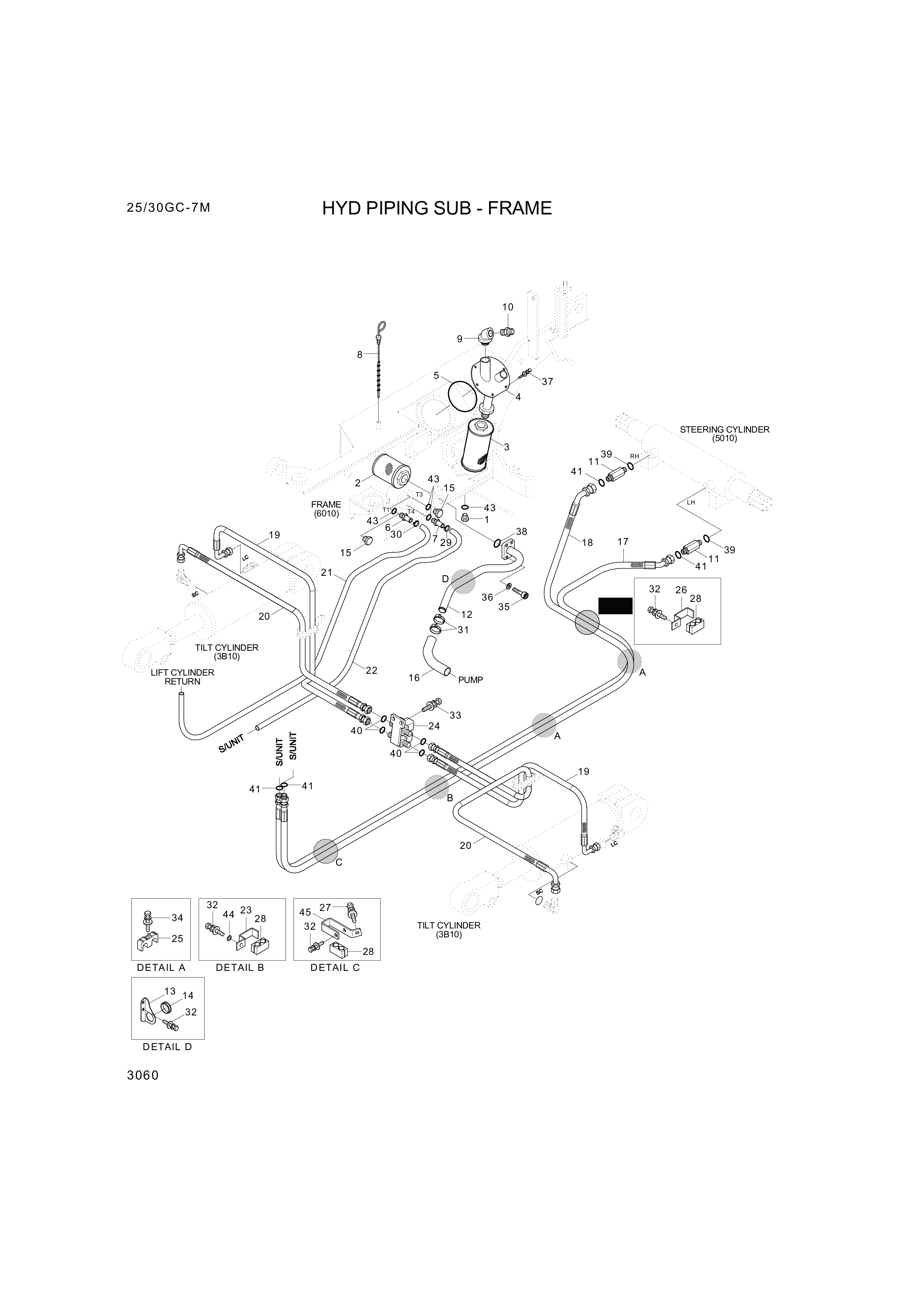 Technical drawing of Hyundai Construction Equipment 35HC-20040 CLAMP-HOSE with dimensions and layout (figure 2)