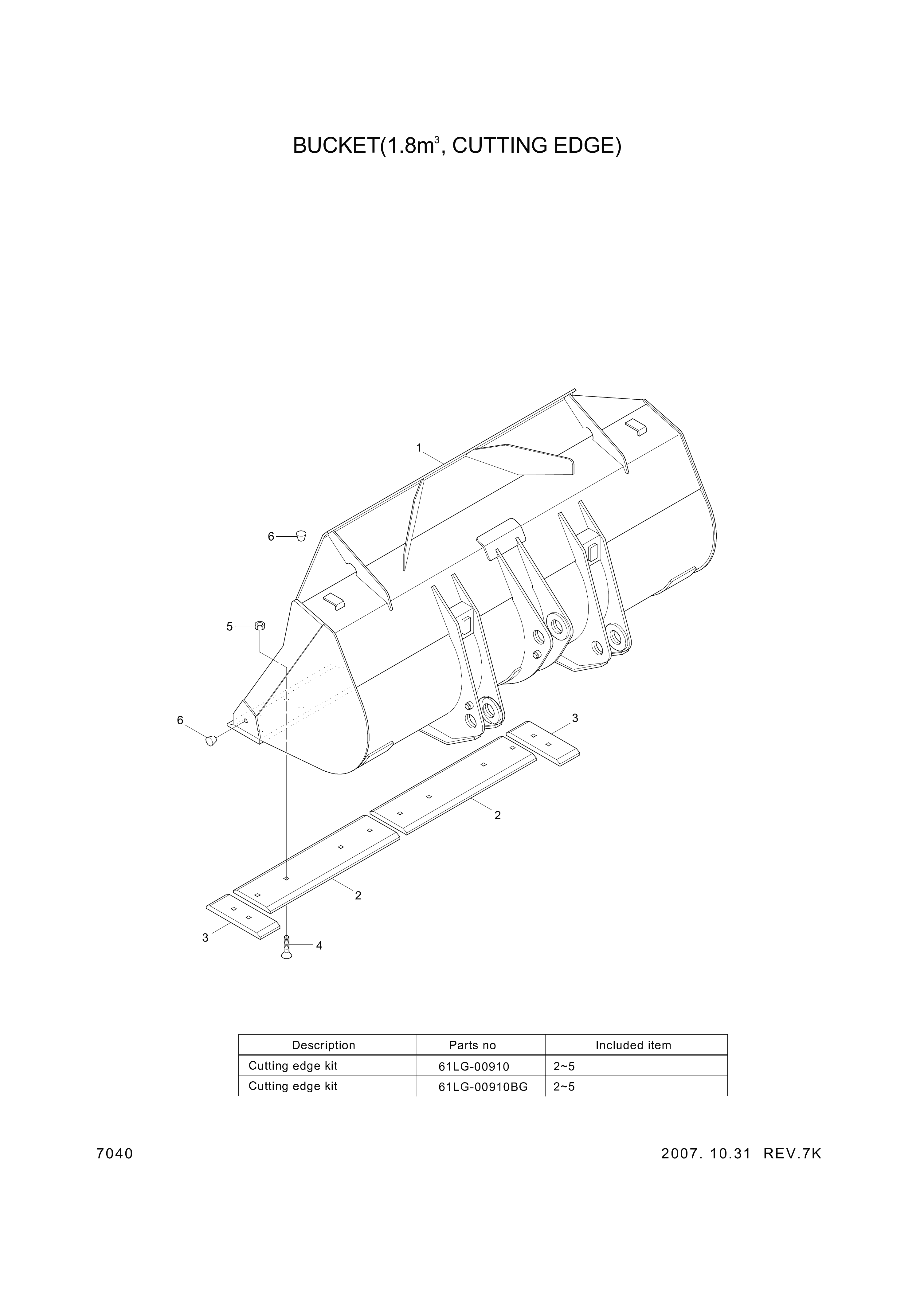 drawing for Hyundai Construction Equipment 61LG-00360BG - CUTTINGEDGE-CT (figure 3)