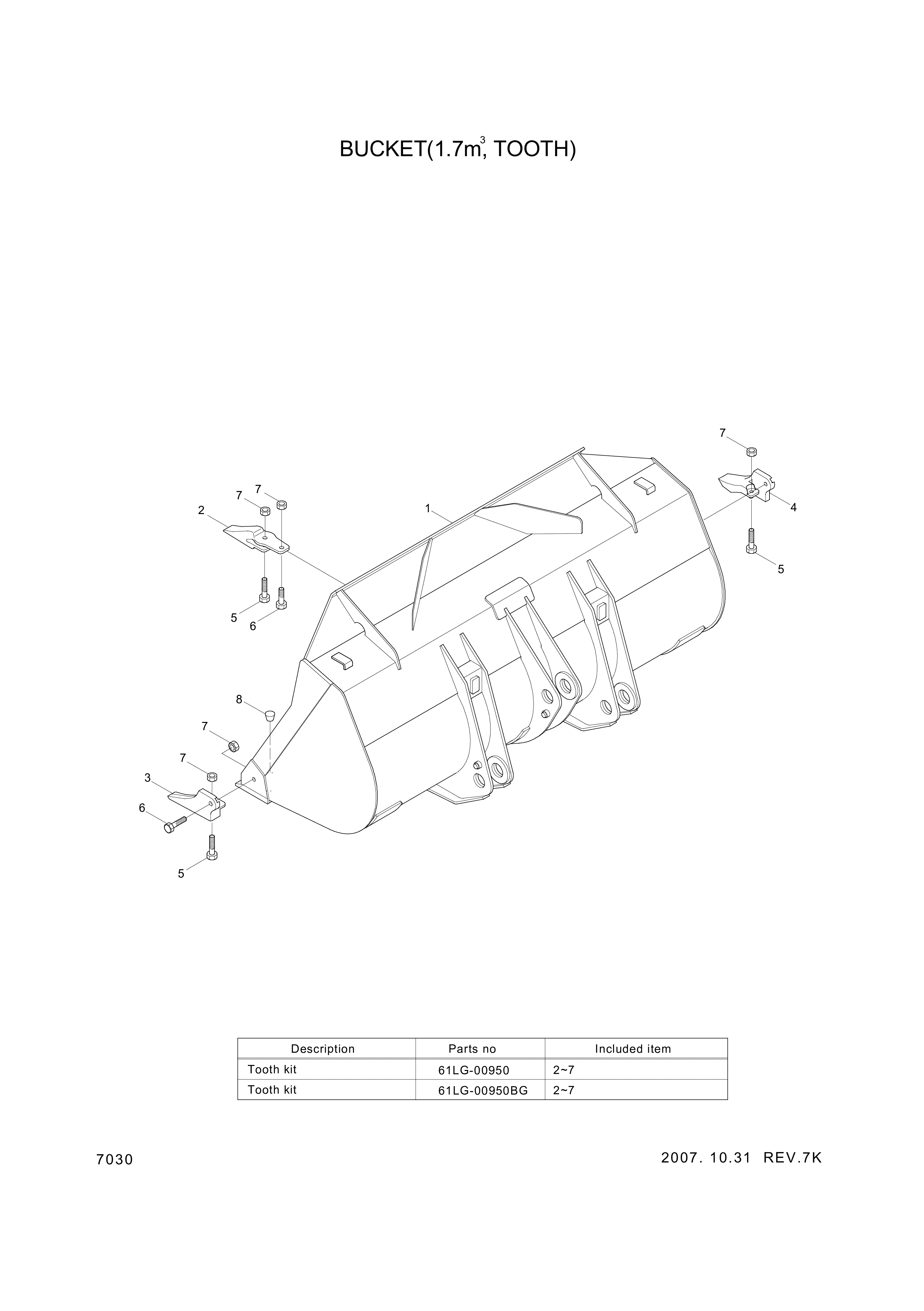 drawing for Hyundai Construction Equipment 61L8-00511GG - TOOTH-RH (figure 4)