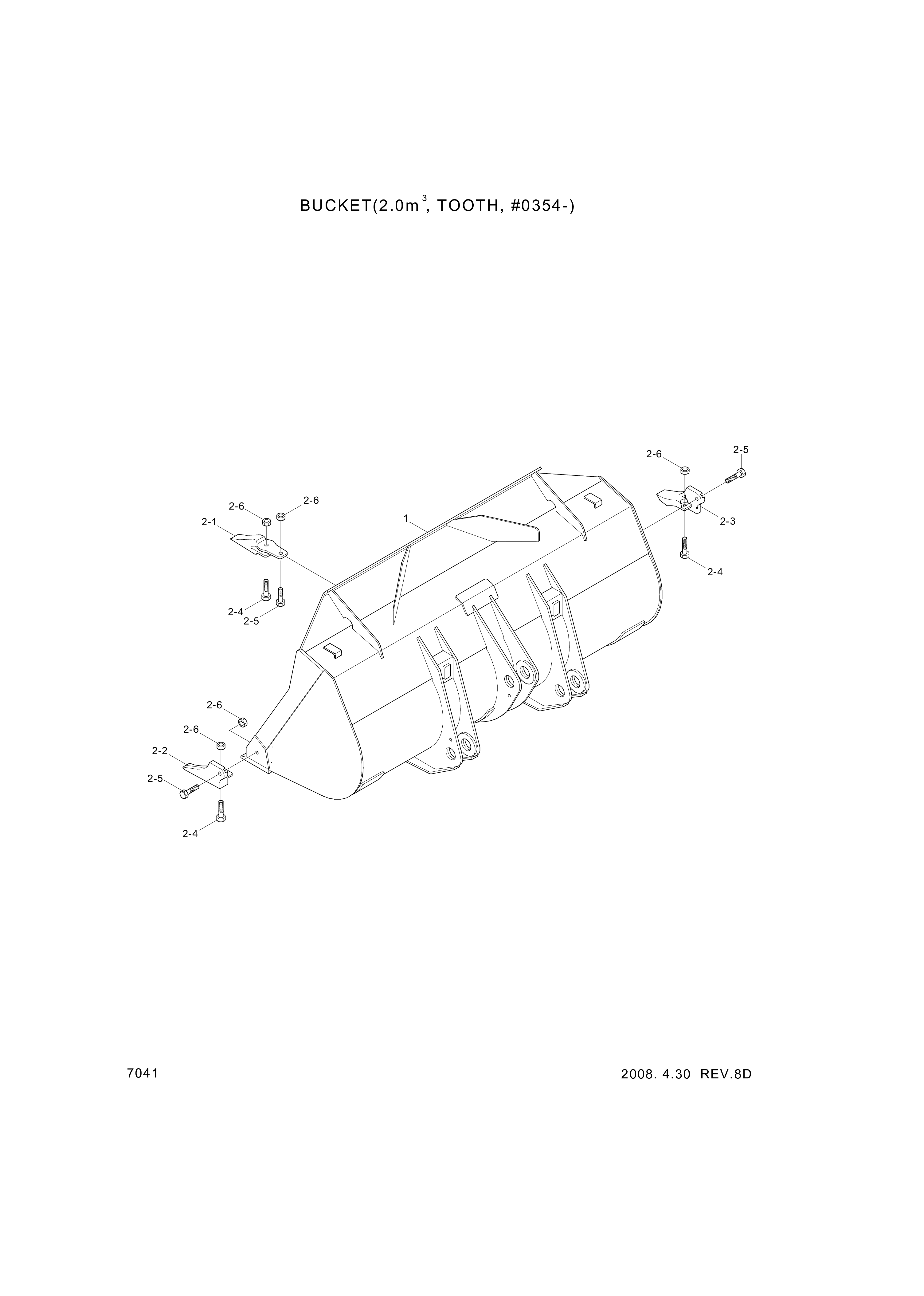 drawing for Hyundai Construction Equipment 61L8-00520 - TOOTH-CENTER (figure 5)