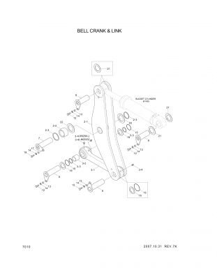 drawing for Hyundai Construction Equipment 61LG-10141 - BELLCRANK ASSY (figure 2)