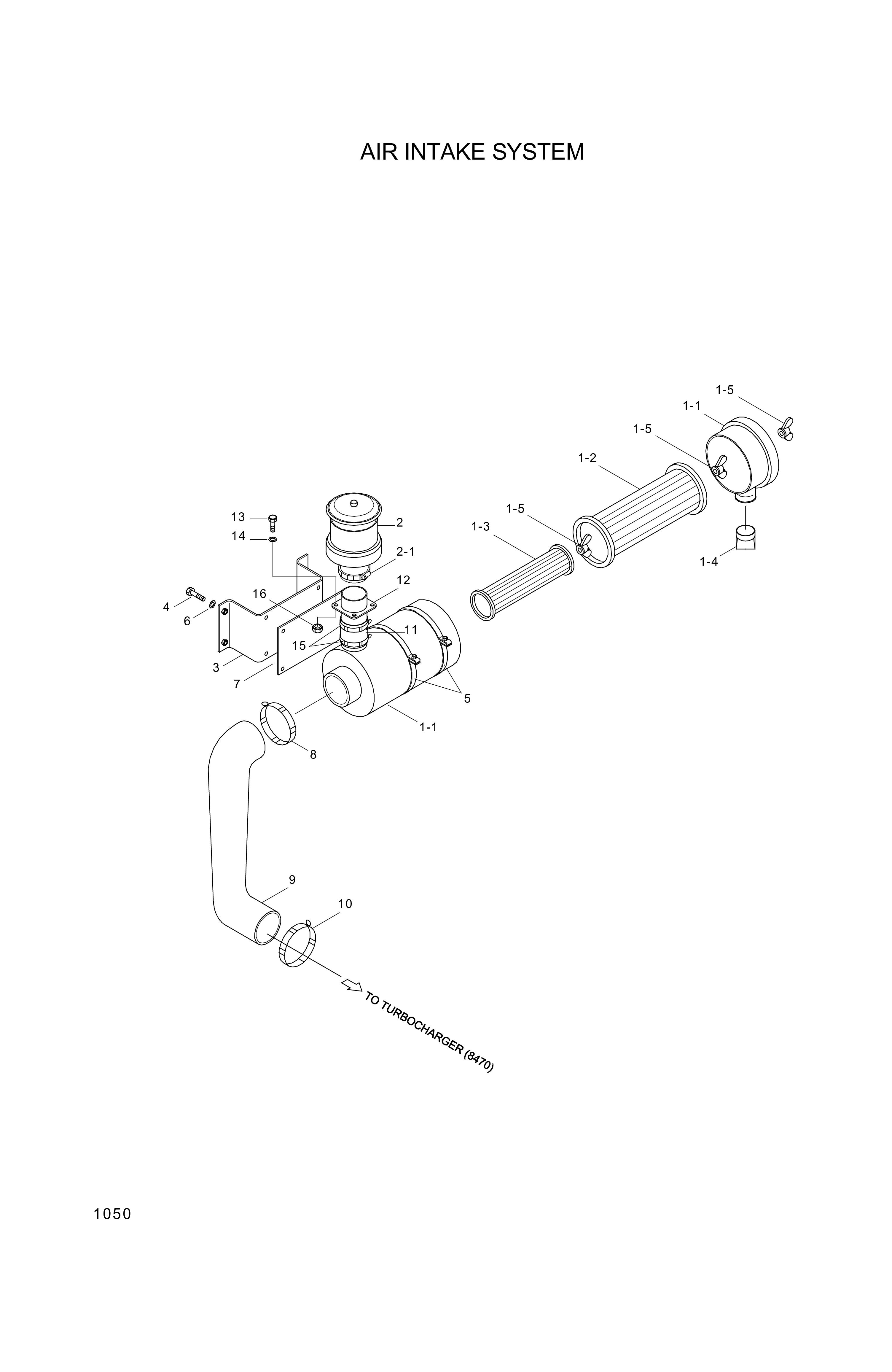 drawing for Hyundai Construction Equipment 14L1-01580 - HOUSING-A/CLEANER (figure 1)