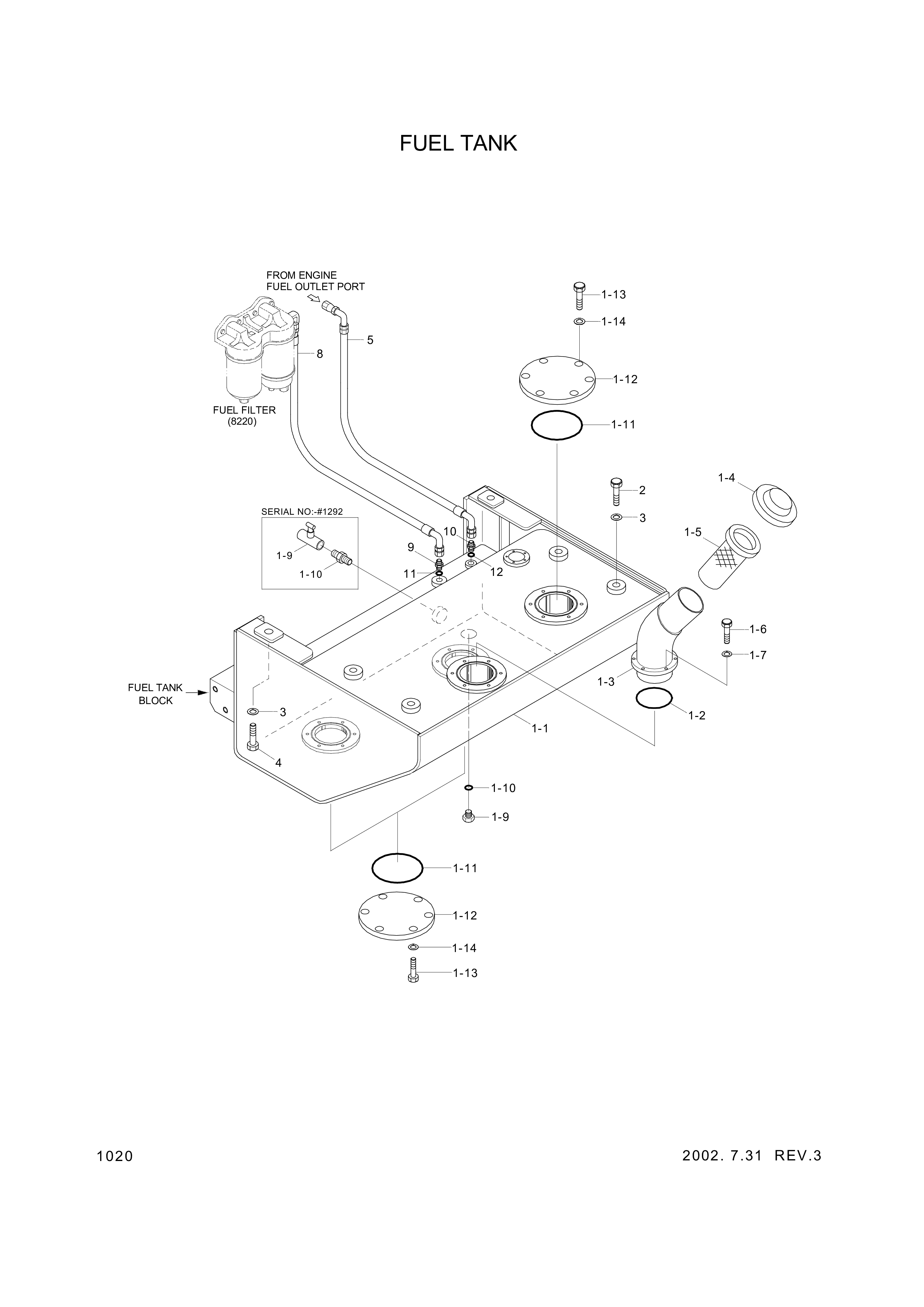 drawing for Hyundai Construction Equipment 14L1-00760 - BODY-FUELTANK (figure 2)