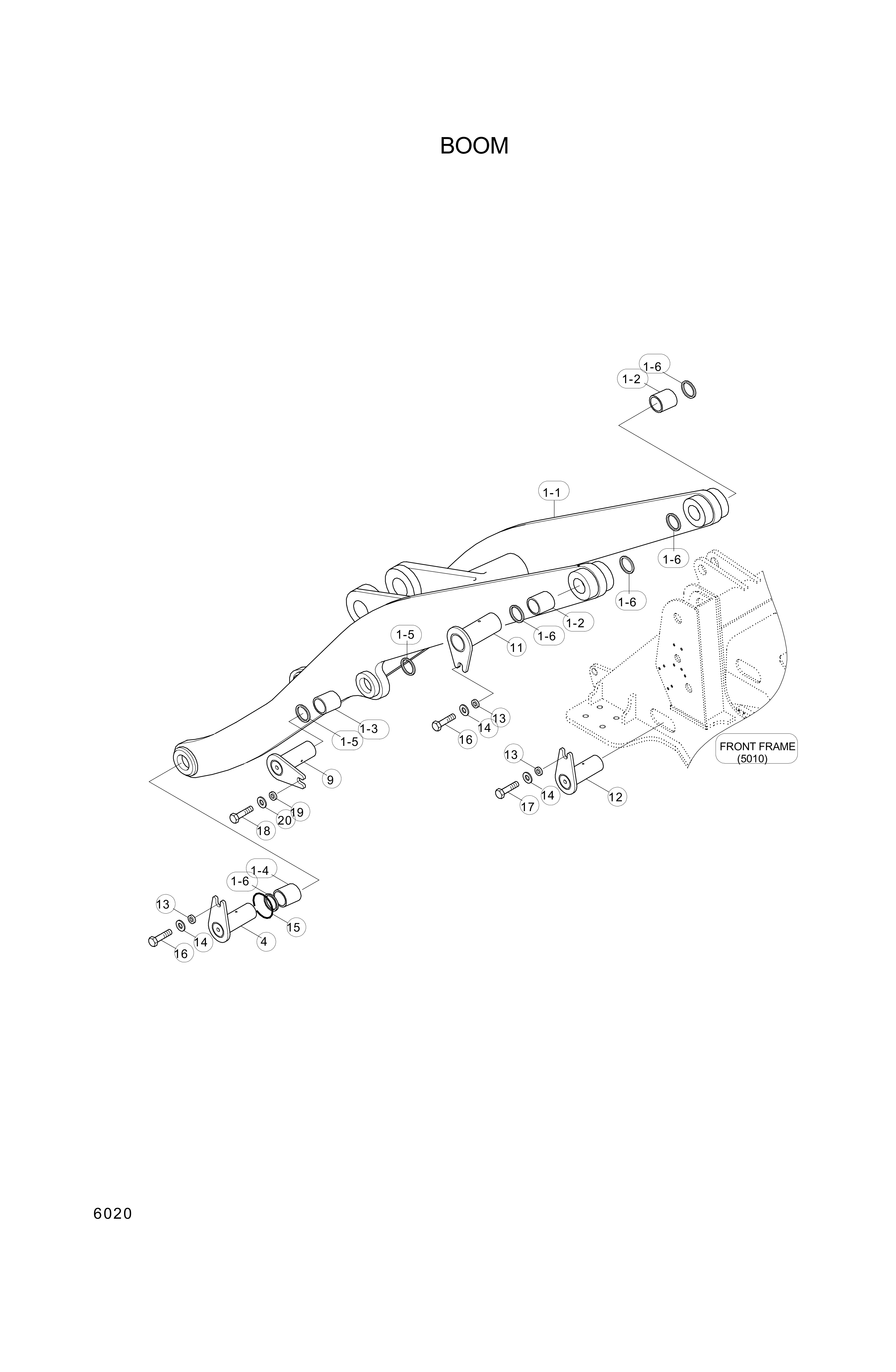 drawing for Hyundai Construction Equipment 61L8-10720 - BOSS (figure 1)