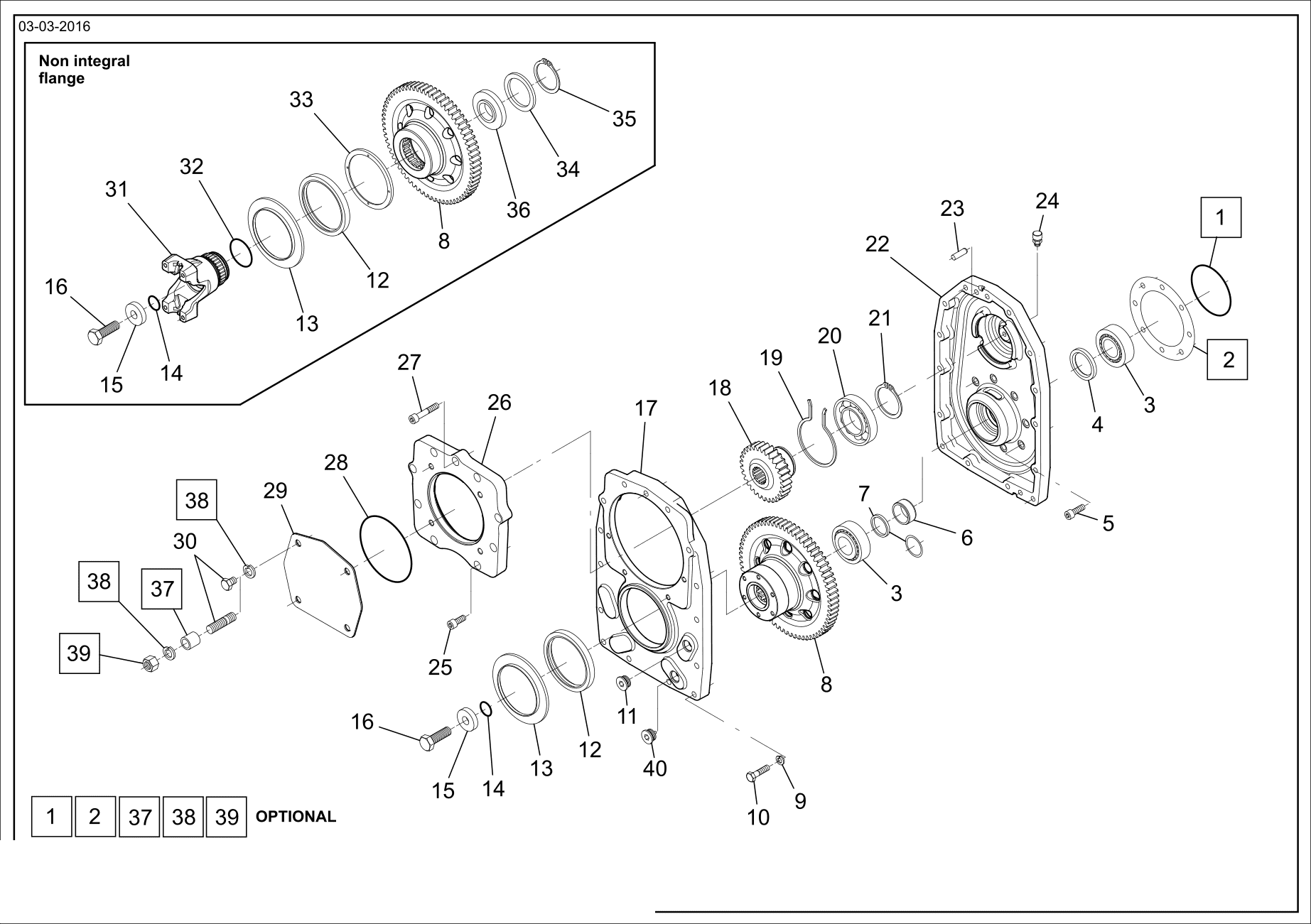 drawing for VENIERI 243.2.513 - SEAL - ROTARY SHAFT (figure 1)
