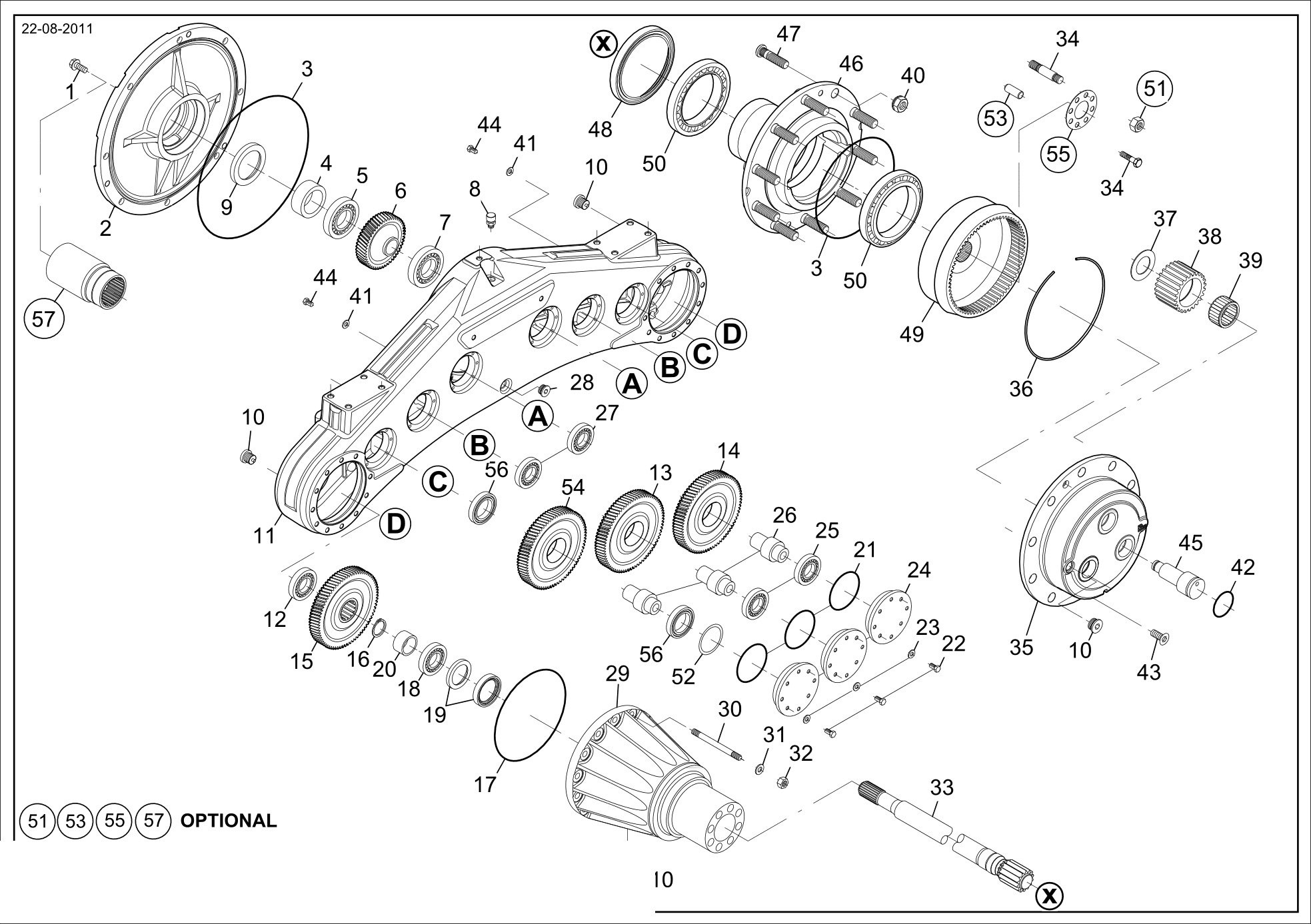 drawing for GENIE 07.0709.0130 - BALL BEARING (figure 1)