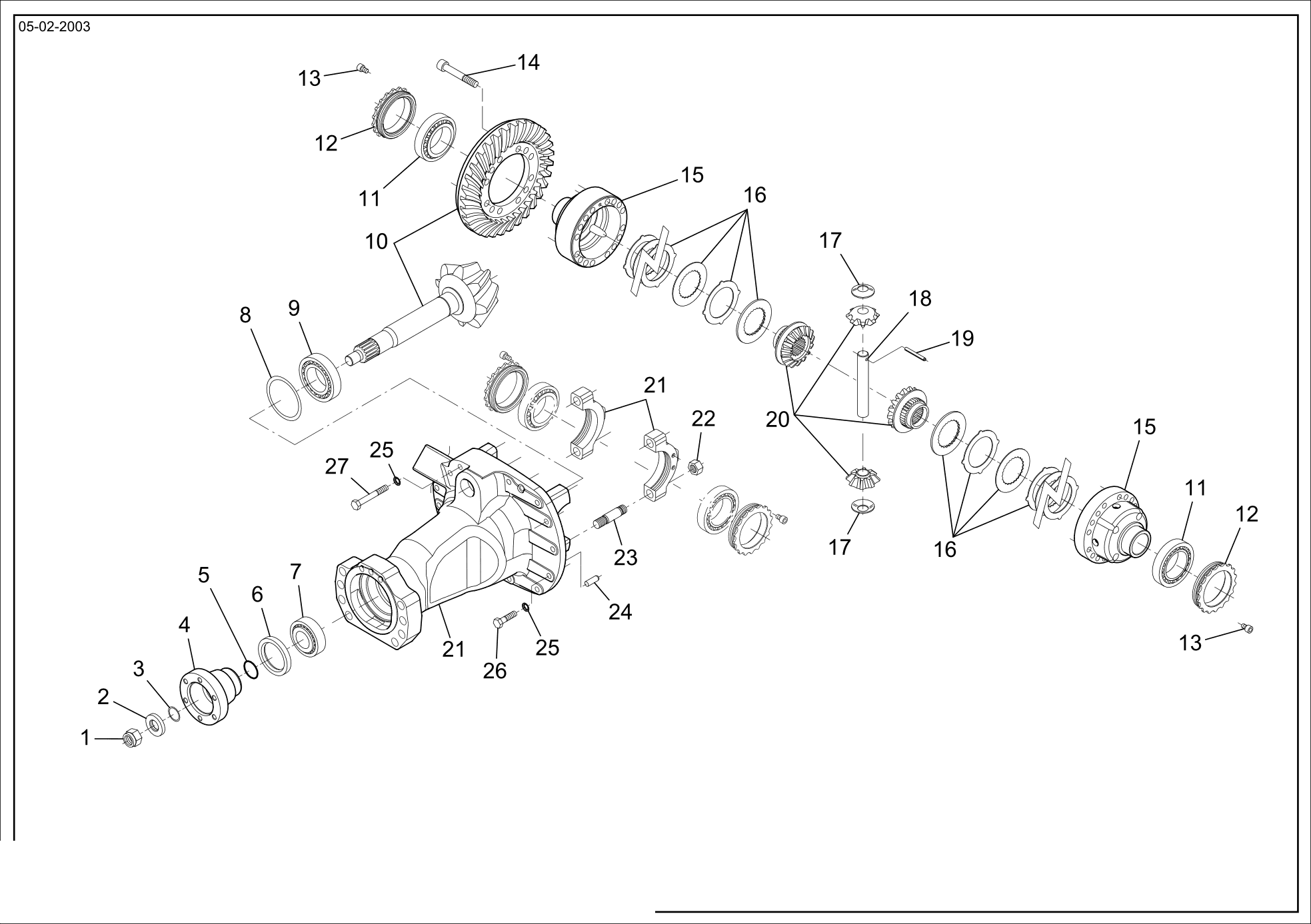 drawing for MASSEY FERGUSON 005100497 - TAPER ROLLER BEARING (figure 1)